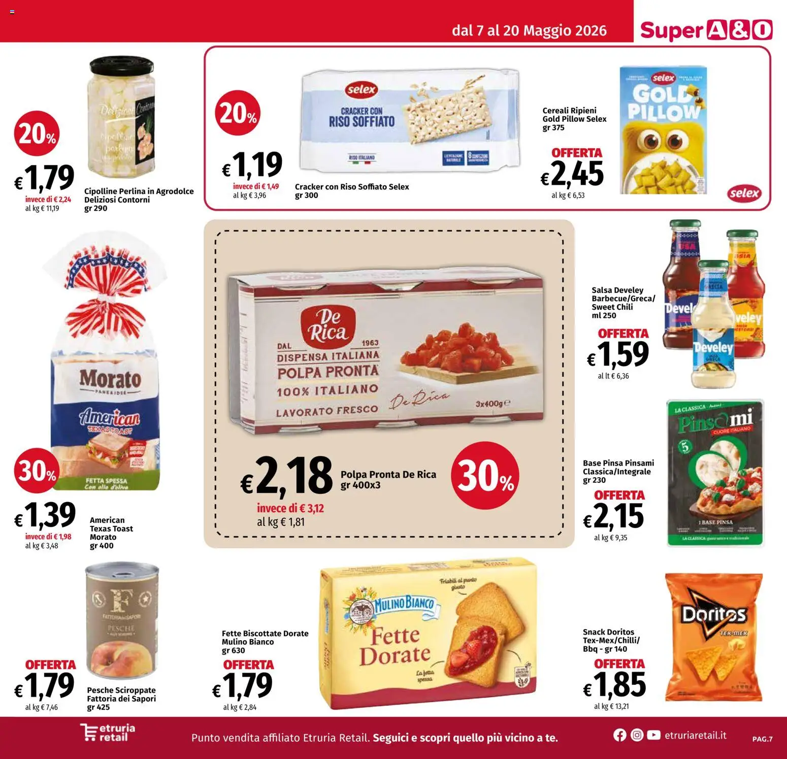 Volantino A&O del 07.05.2026 | Pagina: 7 | Prodotti: Riso, Cereali, Salsa, Fette biscottate