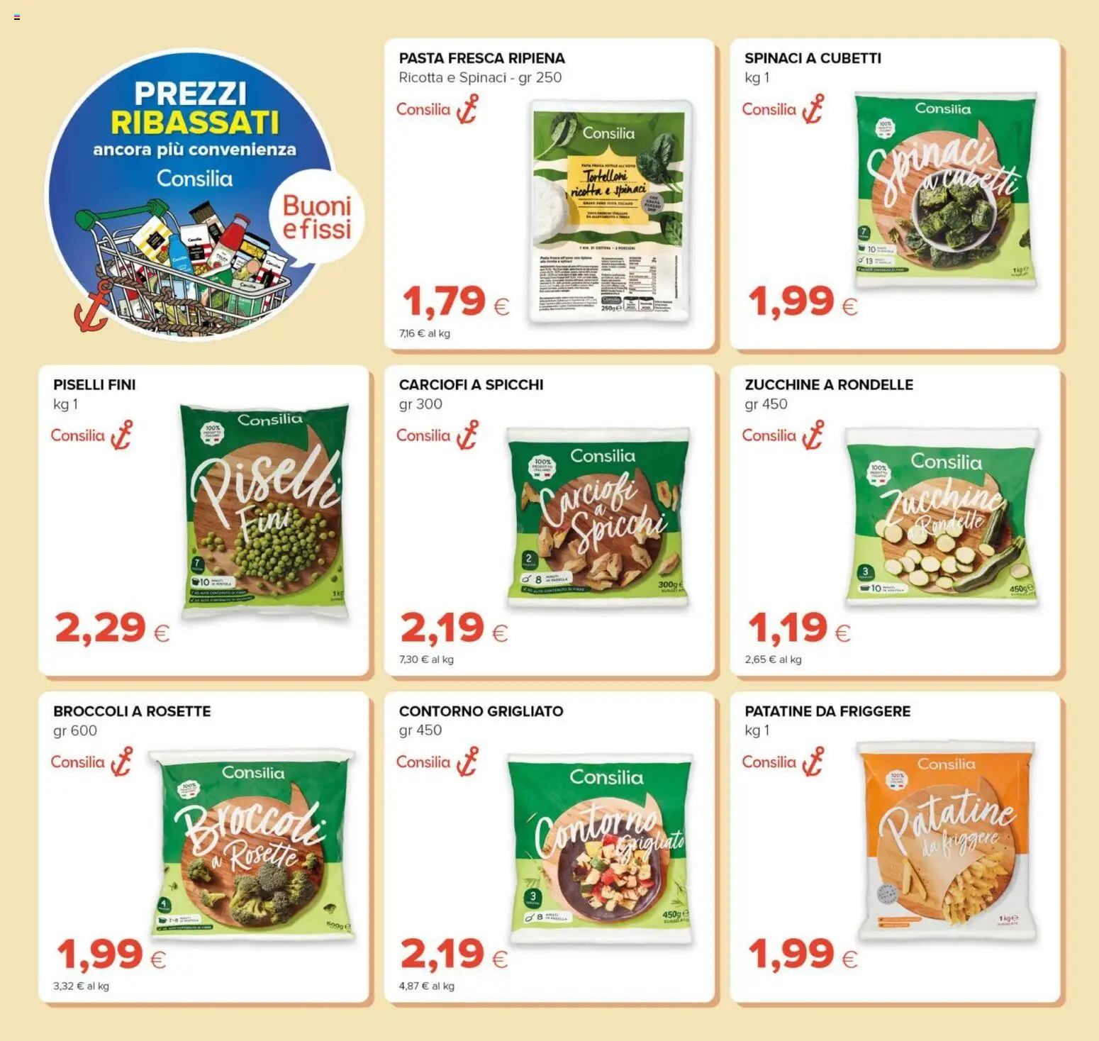 Volantino Tigre del 21/08/2026 | Pagina: 16 | Prodotti: Pasta, Carciofi, Piselli, Zucchine
