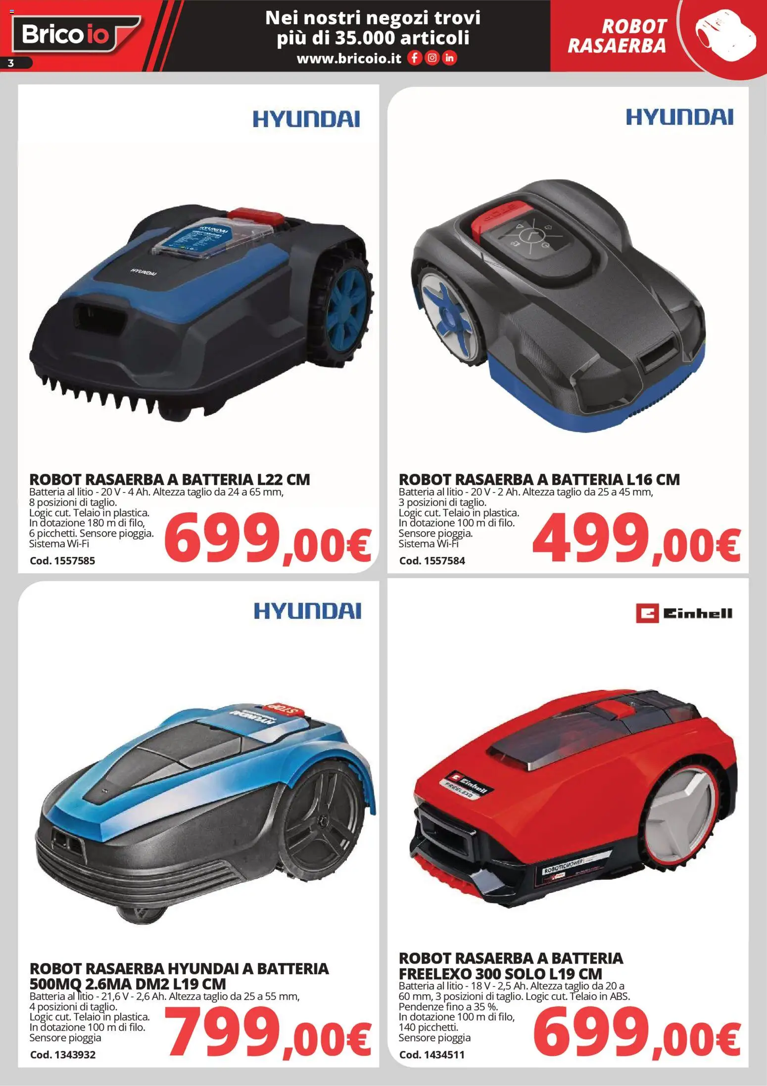 Volantino Brico io del 30.03.2026 | Pagina: 3 | Prodotti: Rasaerba, Robot, Batteria