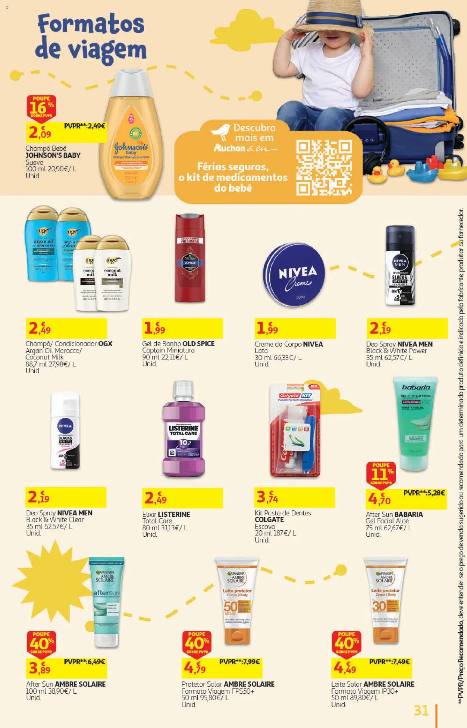 Auchan folheto │ válido de 19/08/2026 | Página: 31 | Produtos: Listerine, Champô, Condicionador, Protetor solar