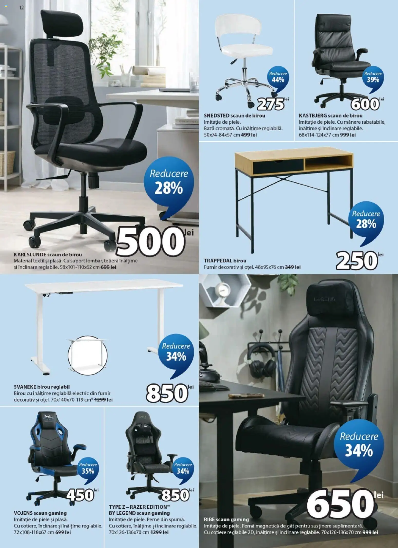 Noul catalog JYSK – valabil de la 24.10.2026 | Pagină: 12 | Produse: Scaun gaming, Perne, Scaun de birou, Suport