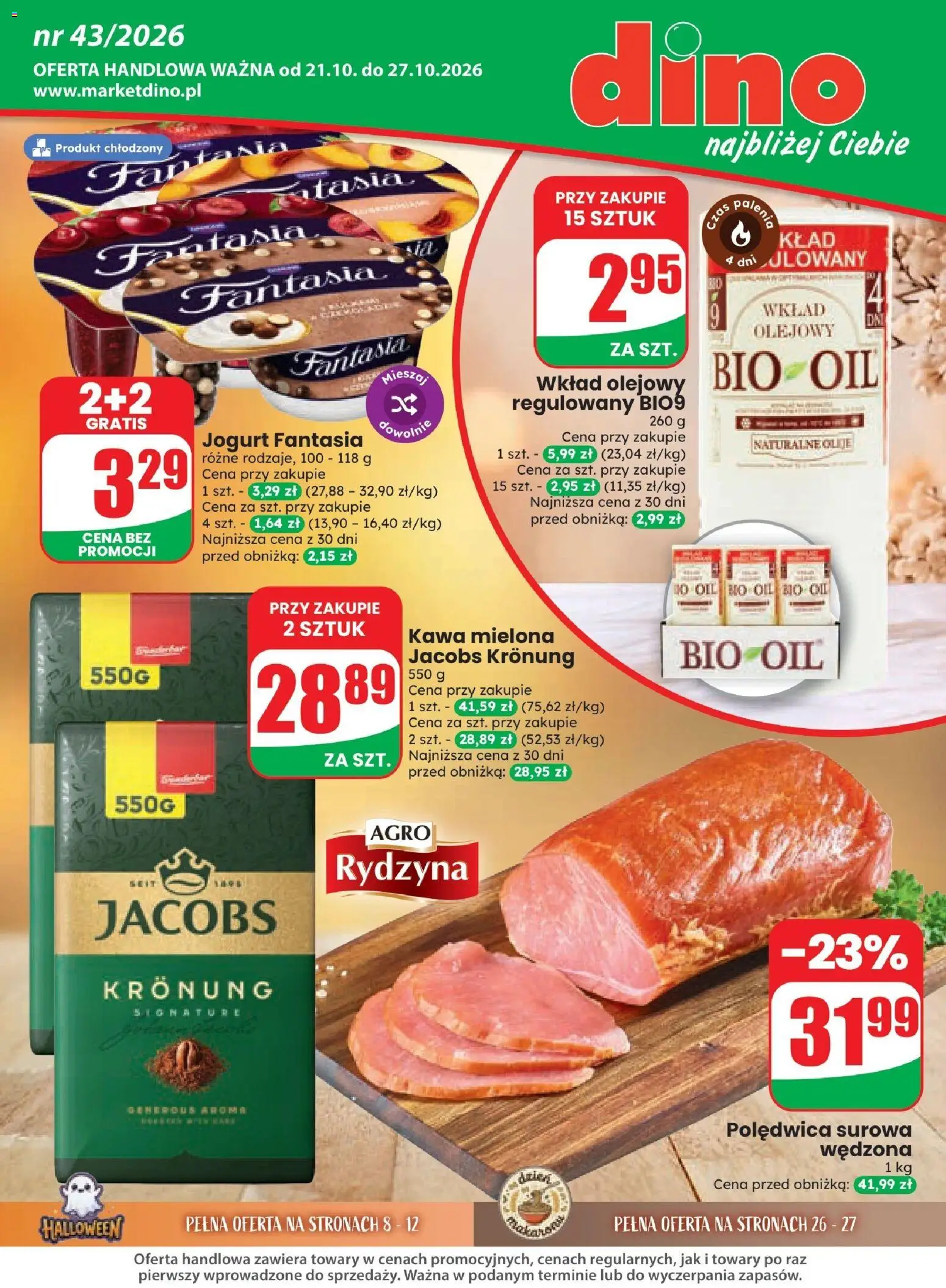 Dino gazetka od 21.10.2026 | Strona: 1 | Produkty: Jacobs, Jogurt, Kawa, Kawa mielona