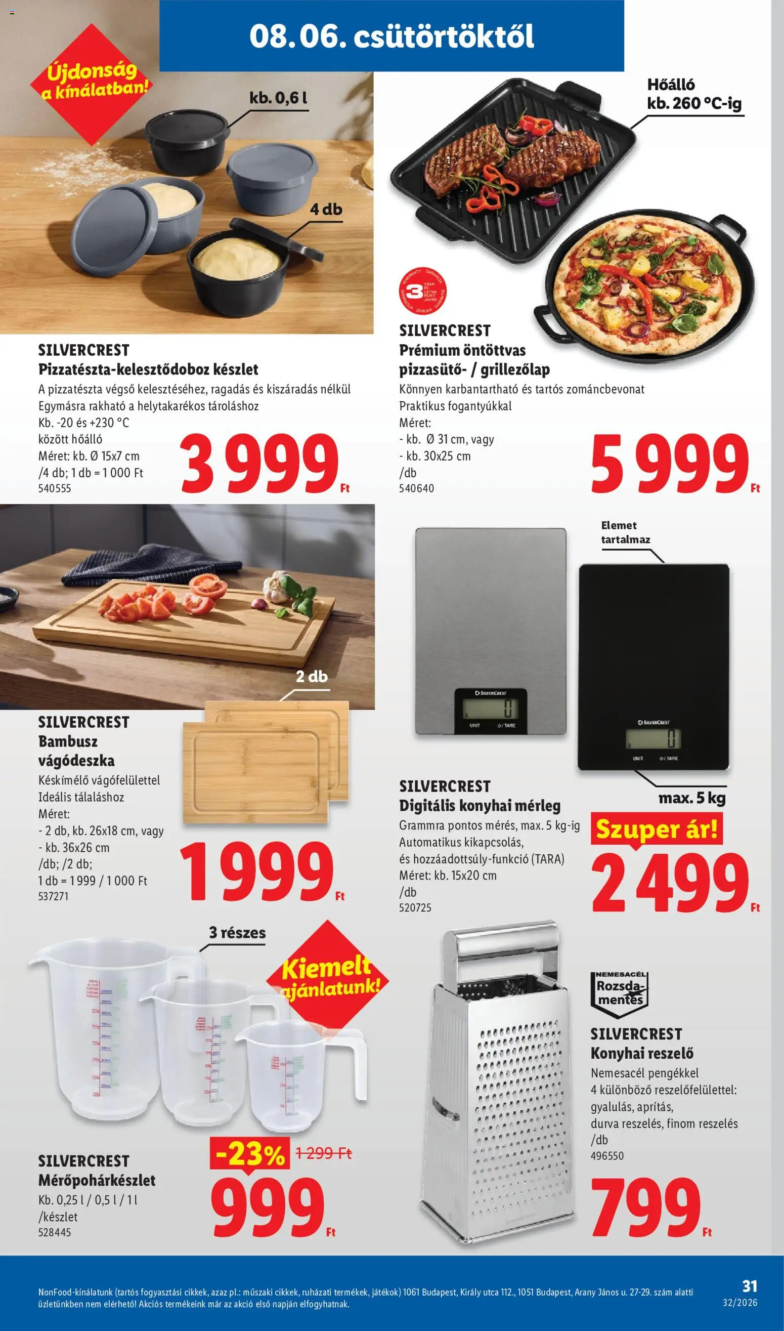 Lidl akciós ujság - amely érvényes a következő dátumtól: 2026.08.06. | Oldal: 17 | Termékek: Vágódeszka, Játékok, Pizza, Pizzatészta