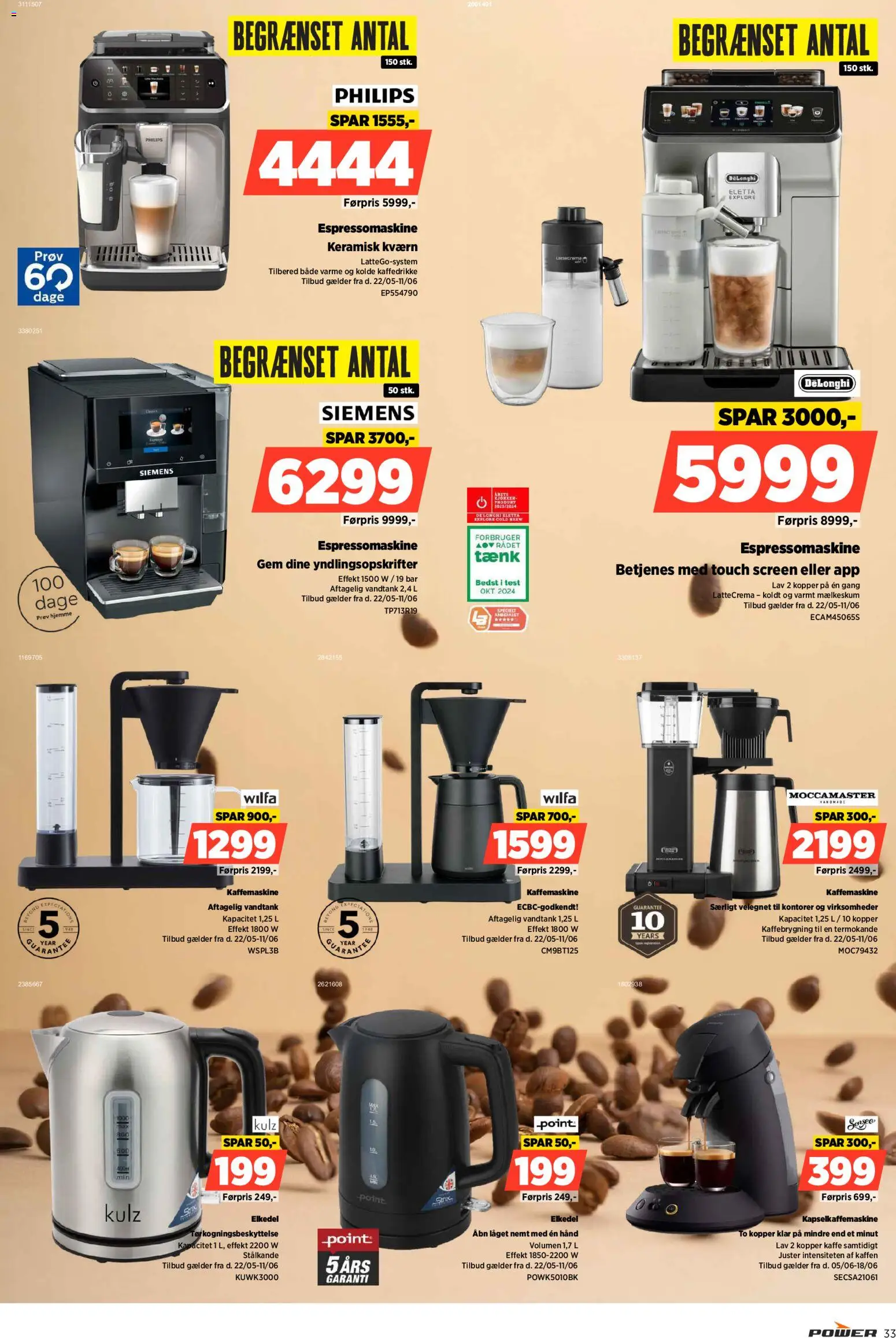 Power tilbudsavis – gyldig fra 05.06.2026 | Side: 33 | Produkter: Kværn, Kaffe, Kaffemaskine
