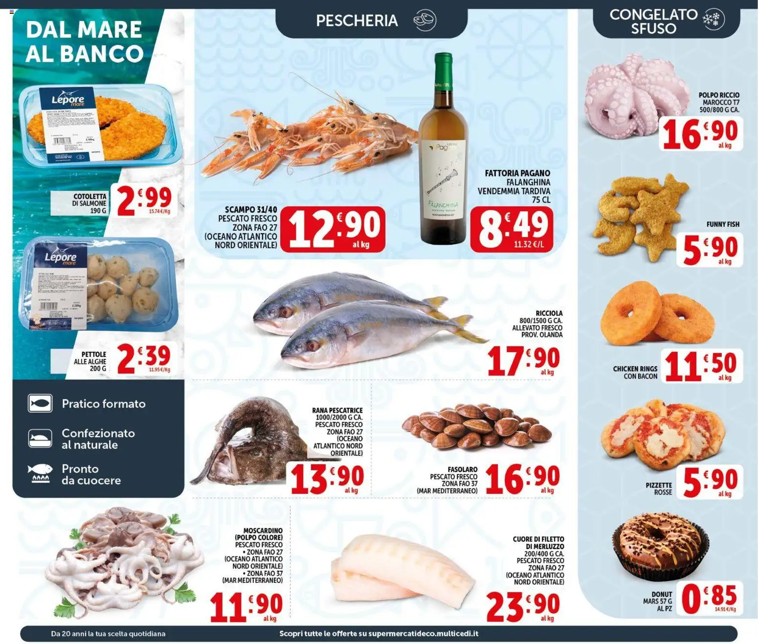 Volantino Decò del 29.05.2026 | Pagina: 8 | Prodotti: Salmone, Merluzzo, Polpo, Rana pescatrice