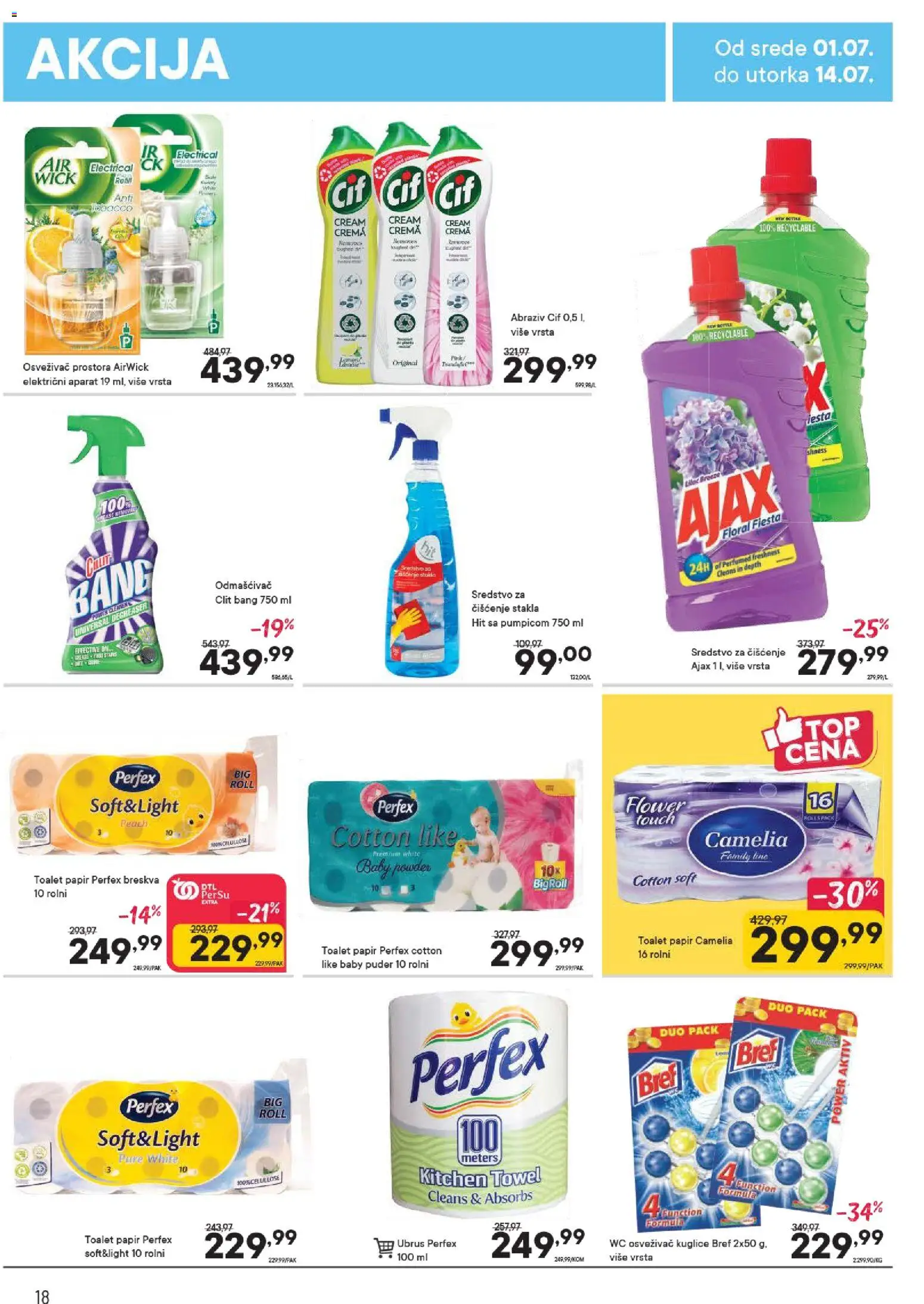 PerSu katalog - važi od 01.07.2026 | Strana: 18 | Proizvode: Toalet papir, Wc, Osvezivac prostora, Breskva