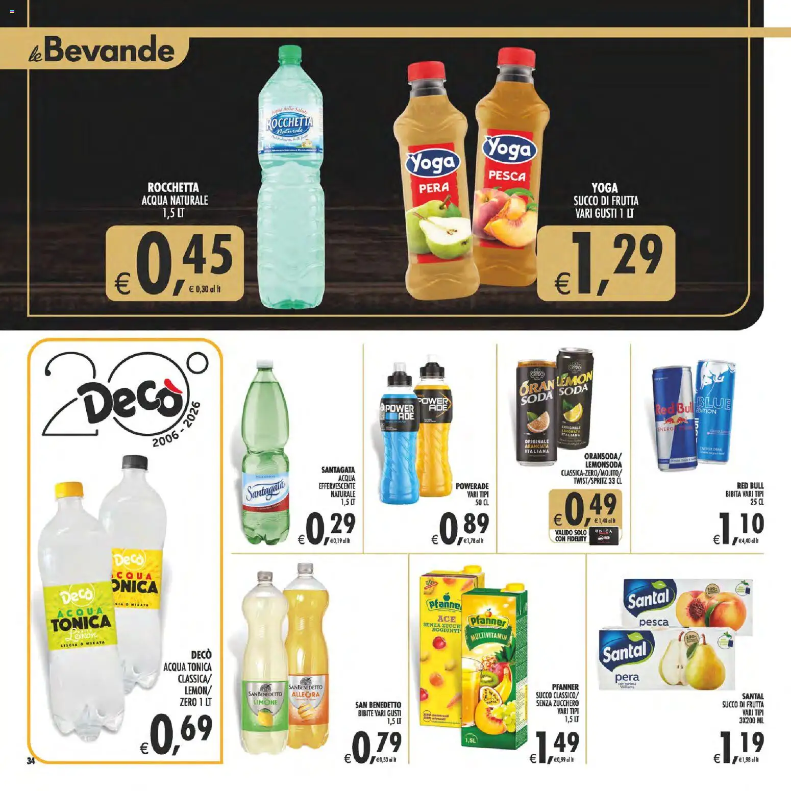 Volantino Decò del 13/10/2026 | Pagina: 34 | Prodotti: Succo, Frutta, Bibita, Succo di frutta