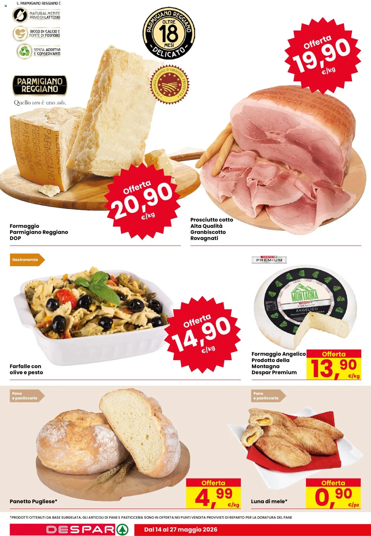 Volantino Despar del 14.05.2026 | Pagina: 10 | Prodotti: Prosciutto Cotto, Formaggio, Pesto, Parmigiano reggiano