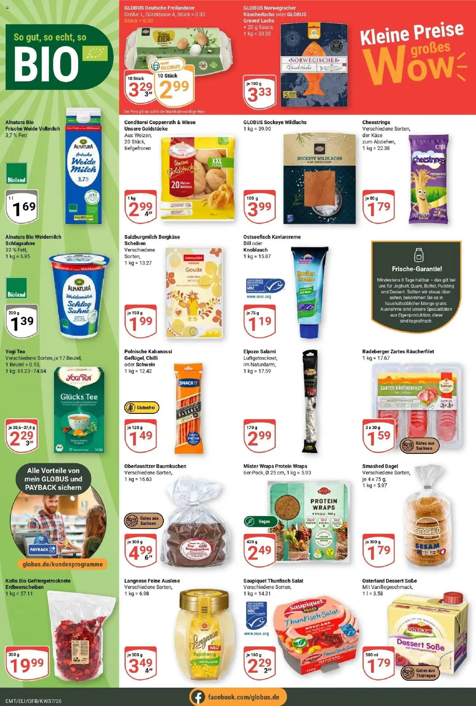 Globus Prospekt Mittelhausen (ab 07.09.2026) » Angebote online | Seite: 6 | Produkte: Milch, Käse, Eier, Lachs