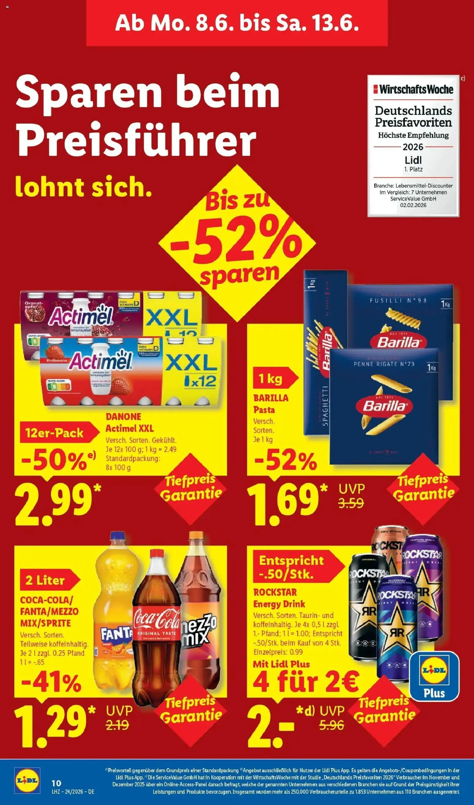 Lidl Prospekt Senftenberg – gültig ab 08.06.2026 | Seite: 18 | Produkte: Coca cola, Fanta, Cola, Pasta