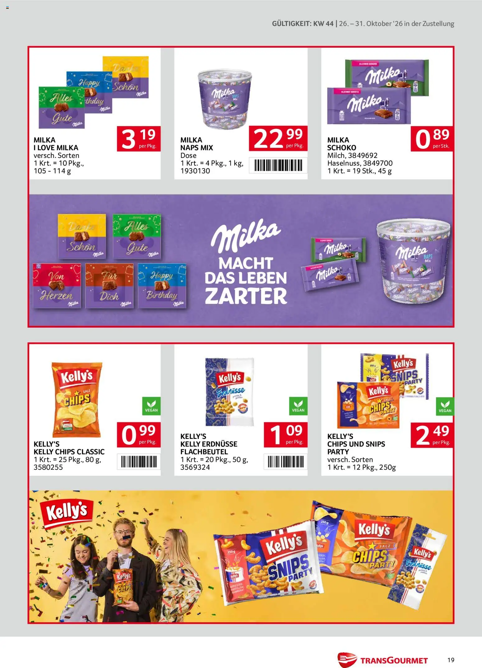 Transgourmet Flugblatt gültig ab 26.10.2026 | Seite: 19 | Produkte: Chips, Salz, Erdnüsse