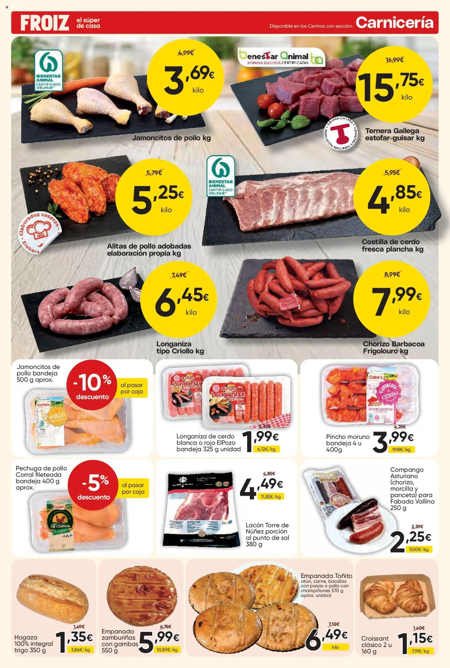 Froiz folleto │ válido desde el 27/08/2026 | Página: 3 | Productos: Cerdo, Croissant, Costilla de cerdo, Barbacoa