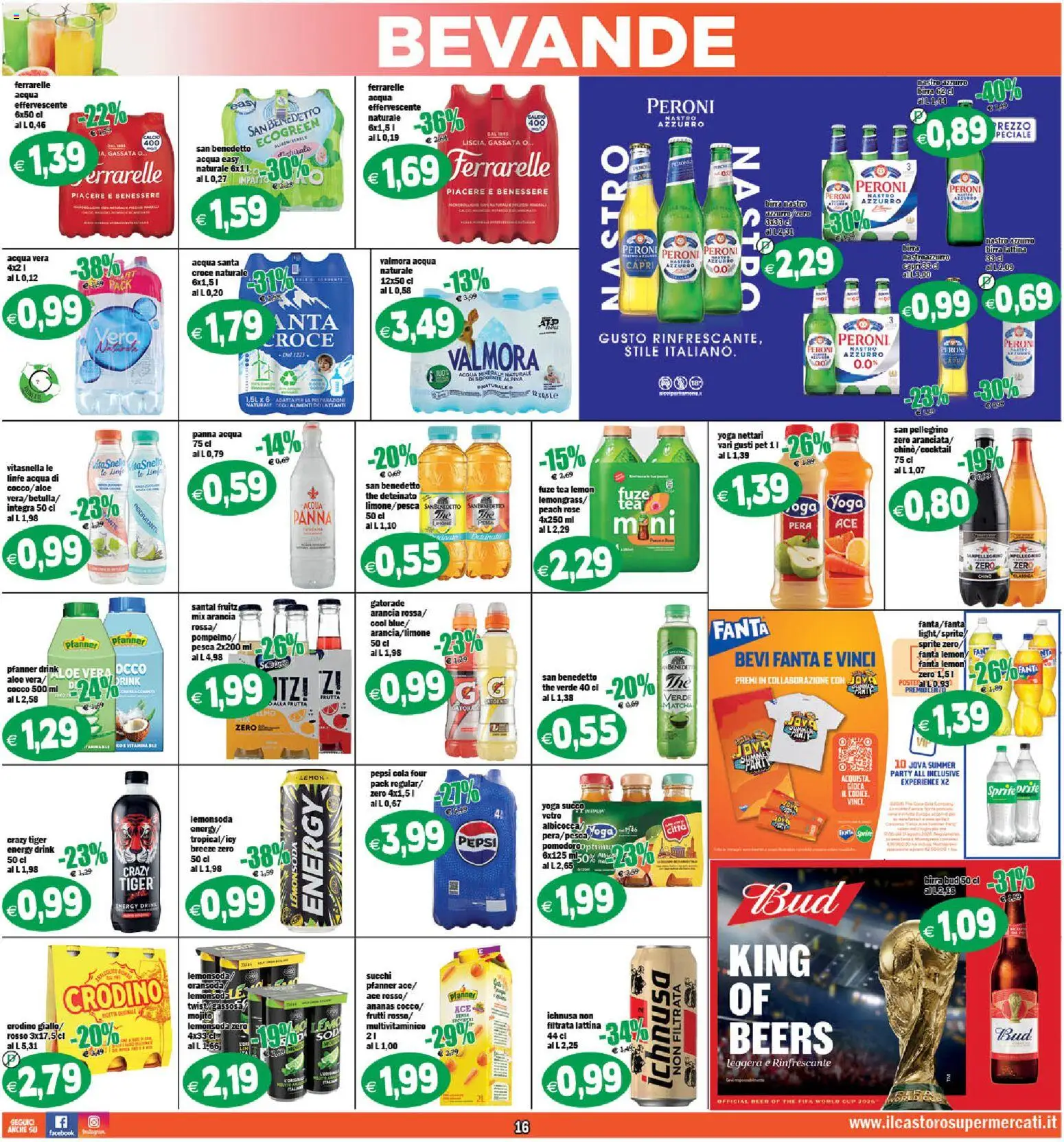 Volantino Il Castoro del 10/07/2026 | Pagina: 16 | Prodotti: Tè, Acqua, Cocco, Fanta