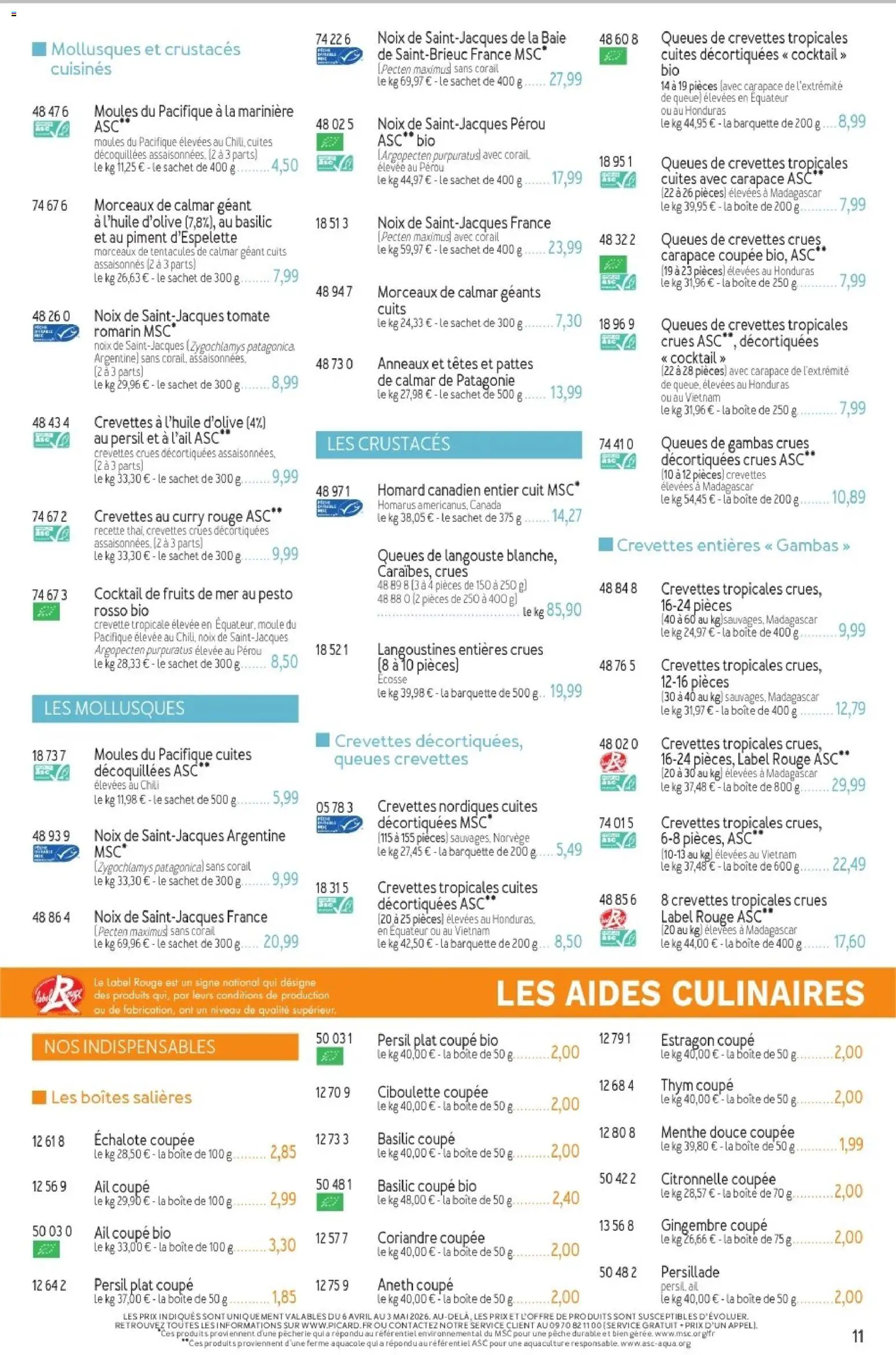 {H1} | Page: 11 | Produits: Menthe, Gingembre, Piment, Langouste