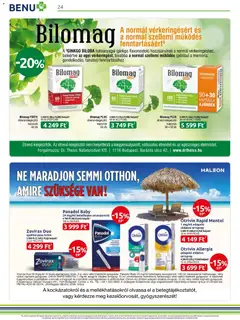 BENU Gyógyszertárak akciós újság - amely érvényes a következő dátumtól: 2026.07.01. | Oldal: 24 | Termékek: Ginkgo biloba