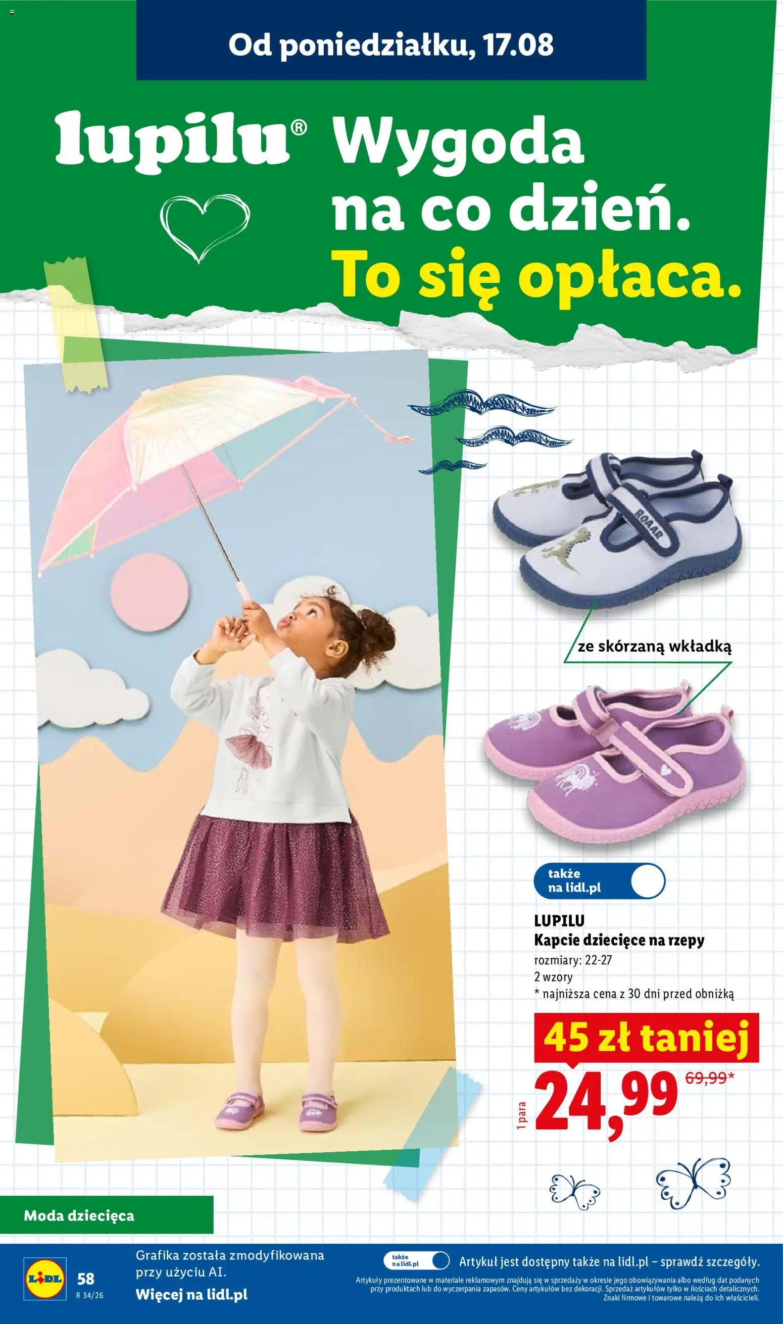 Lidl Katalog od 09.07.2026 | Strona: 58 | Produkty: Kapcie