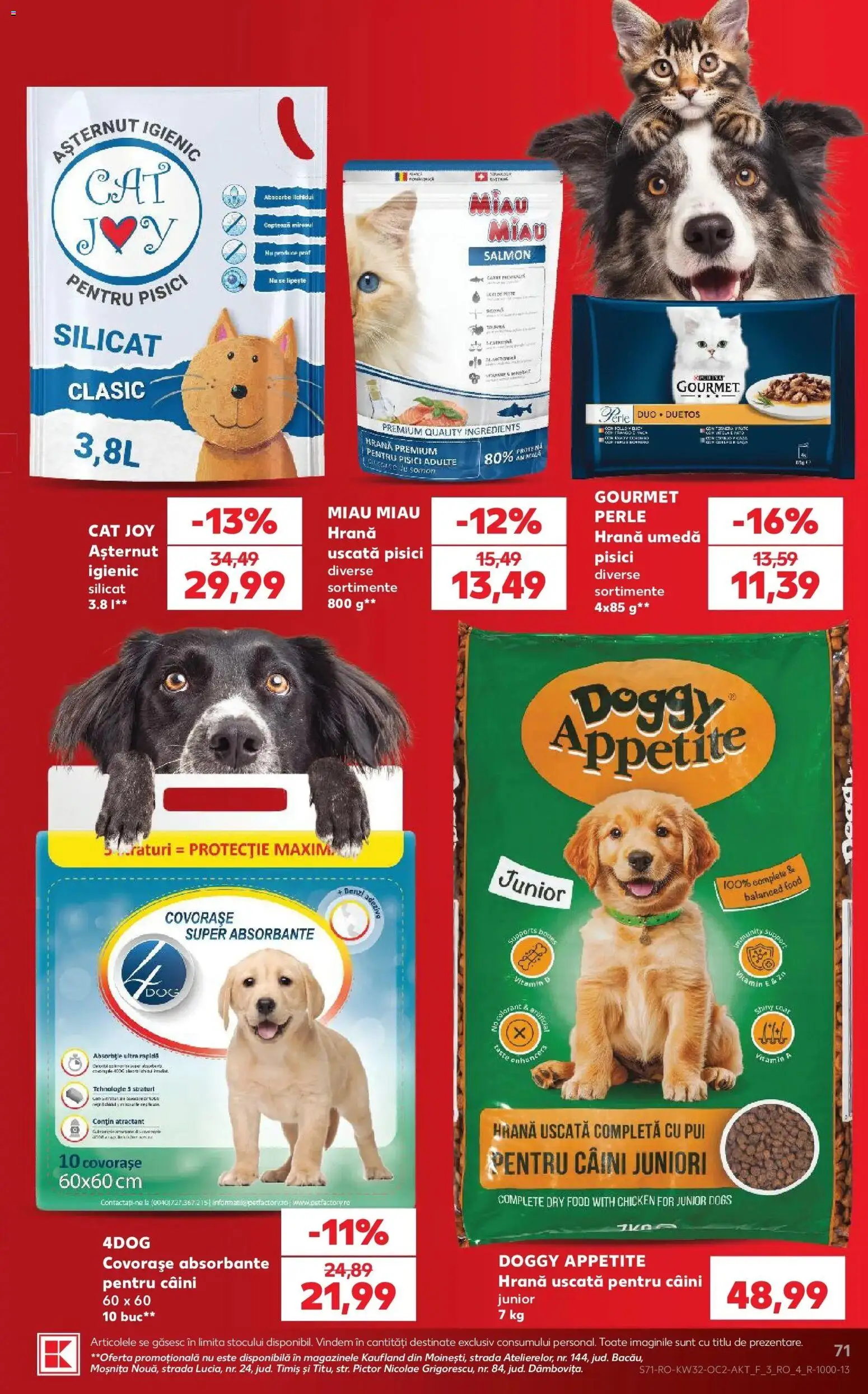 Noul catalog Kaufland – valabil de la 05.08.2026 | Pagină: 71 | Produse: Perle, Pui, Somon, Absorbante
