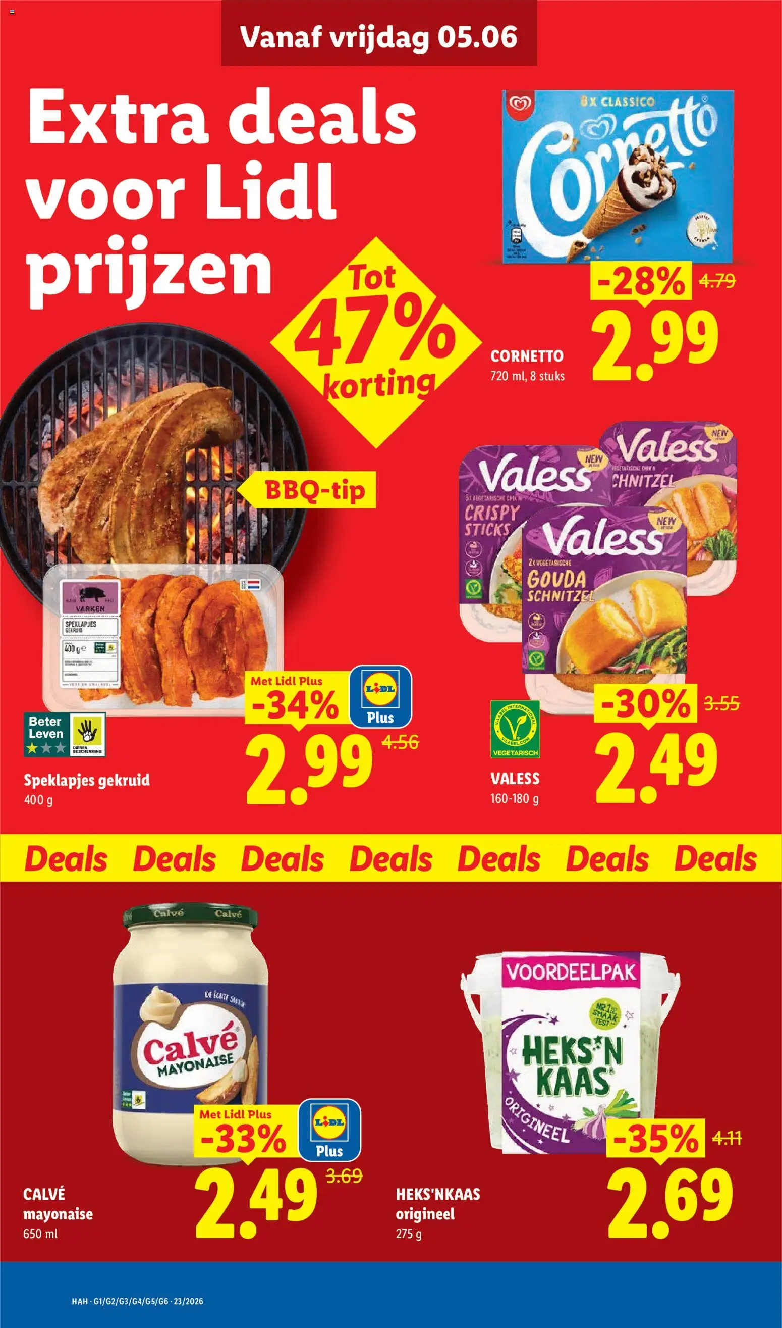 {H1} | Pagina: 54 | Producten: Vest, Schnitzel, Gouda