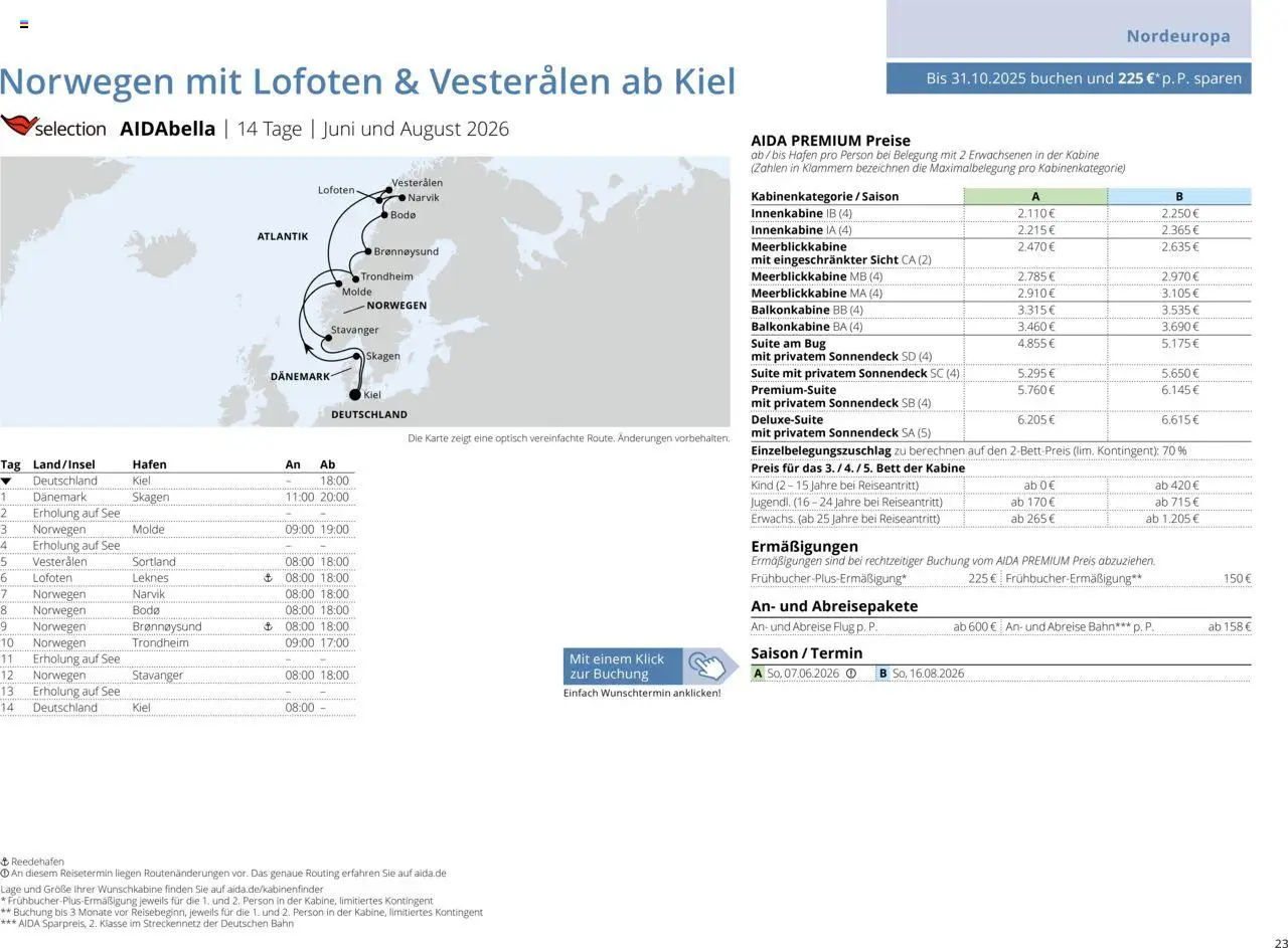Aida Sommer 2026 – gültig ab 01.03.2026 | Seite: 23 | Produkte: Bett