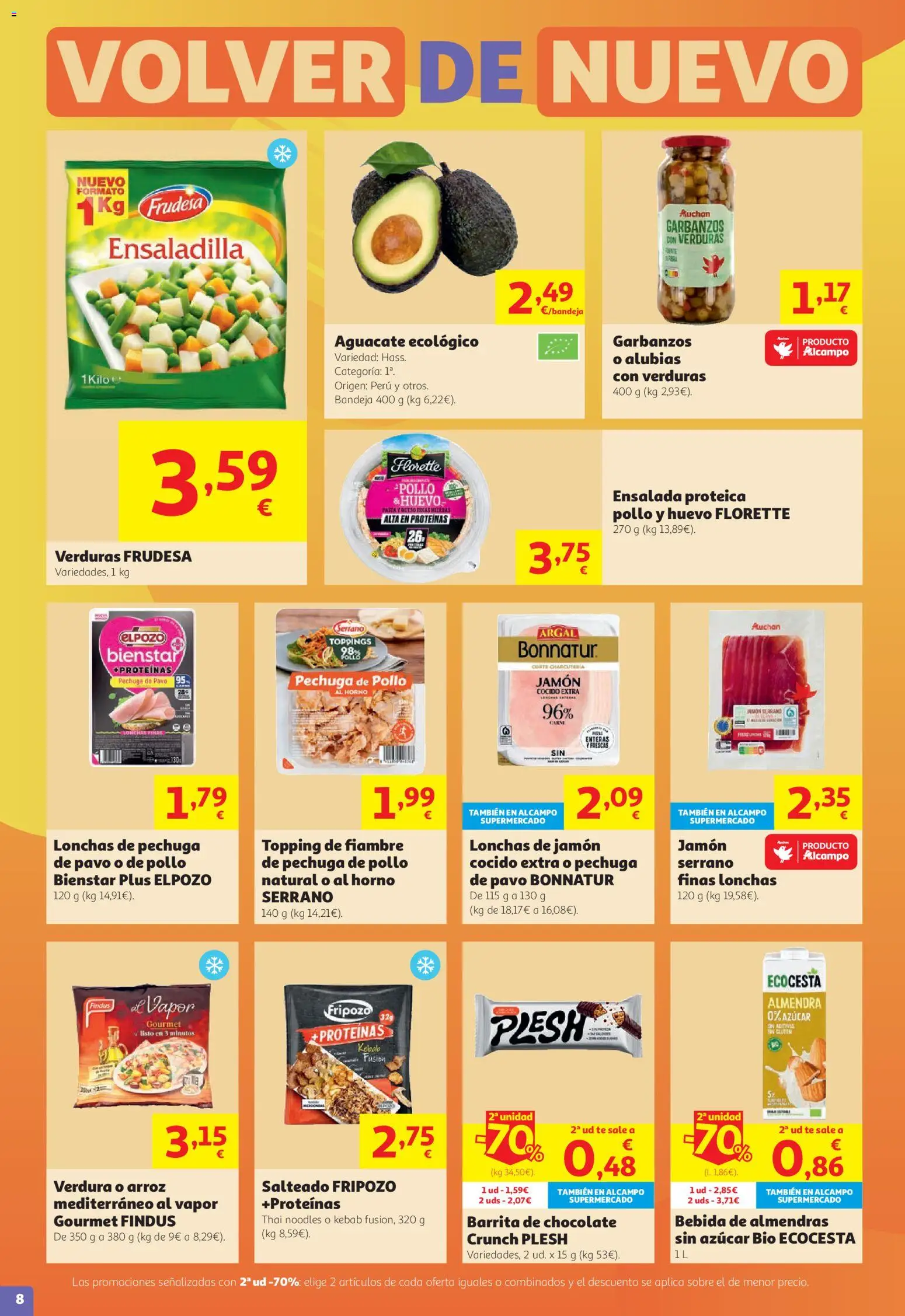 Alcampo HG Unico │ válido desde el 27/08/2026 | Página: 8 | Productos: Horno, Azúcar, Bandeja, Pollo