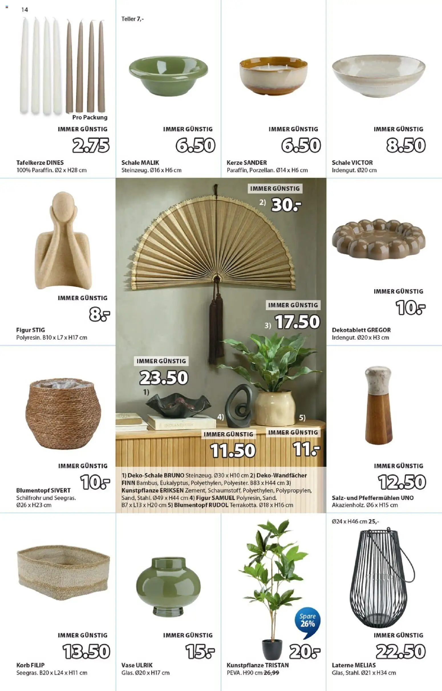 JYSK Flugblatt gültig ab 07.10.2026 | Seite: 14 | Produkte: Salz, Korb, Blumentopf, Vase