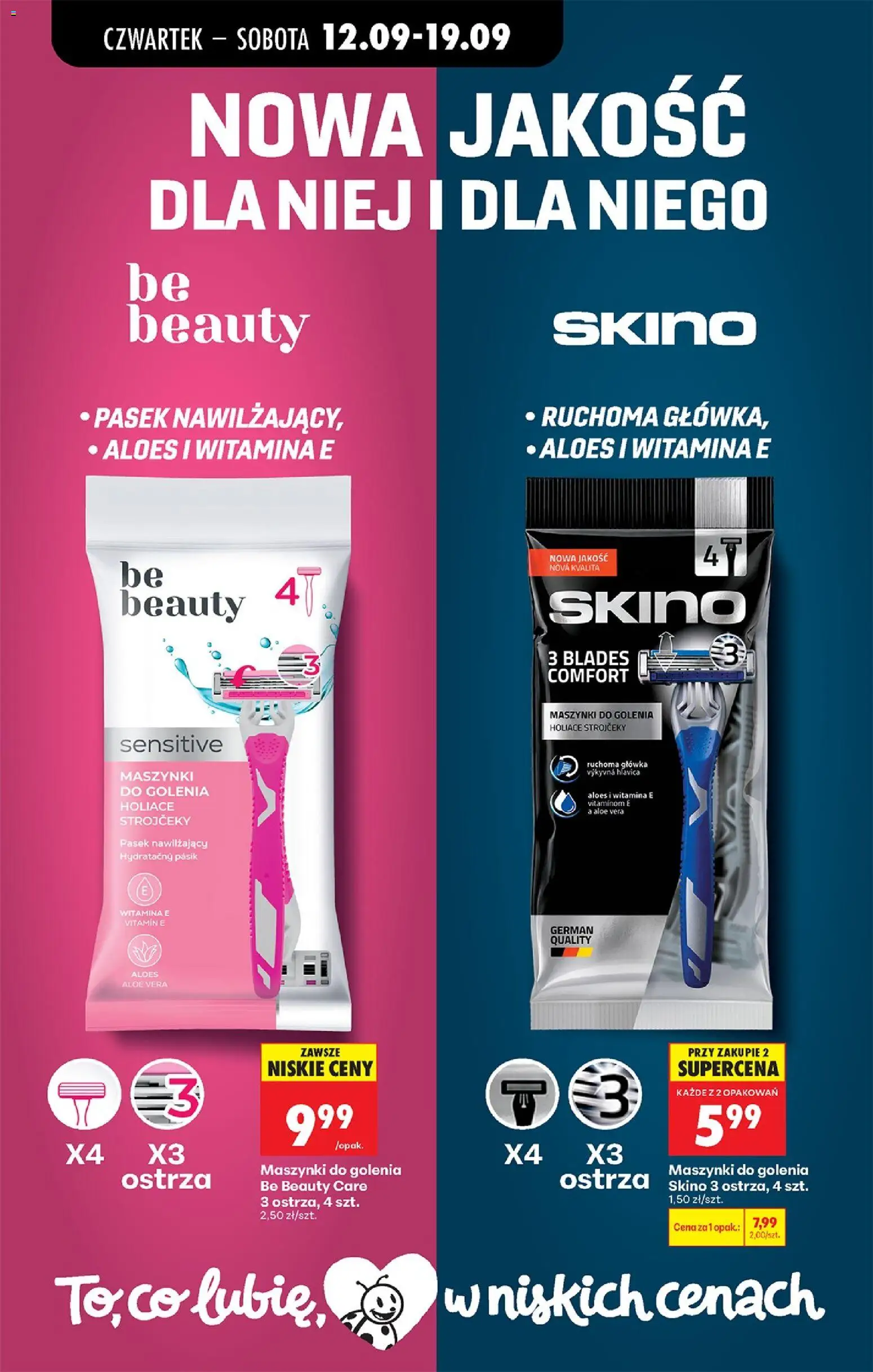 Biedronka gazetka od czwartku od 17.09.2026 | Strona: 73 | Produkty: Aloes, Maszynki do golenia, Be beauty, Skino