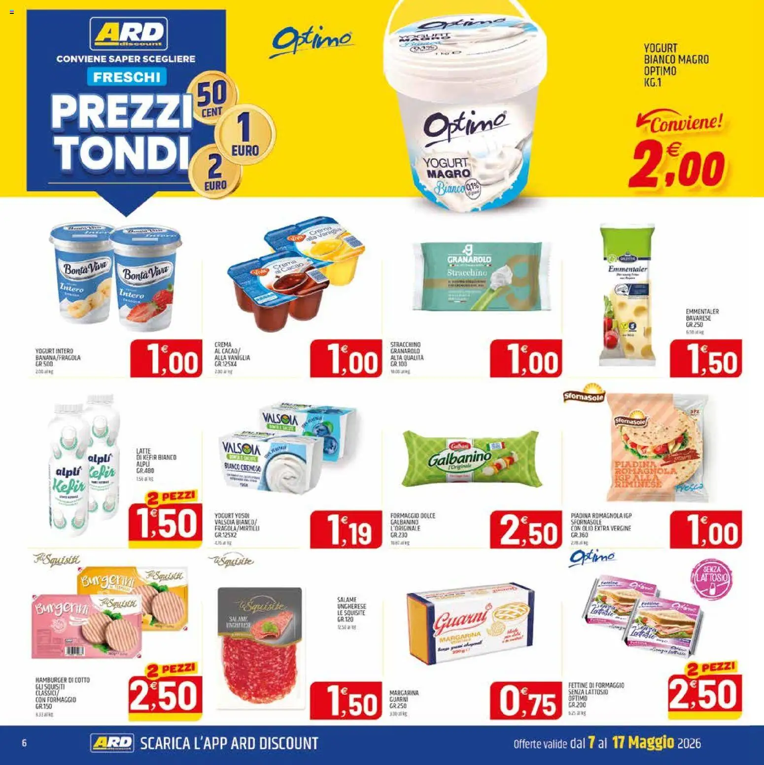 Volantino ARD Discount del 07.05.2026 | Pagina: 6 | Prodotti: Salame, Stracchino, Olio extra vergine, Hamburger