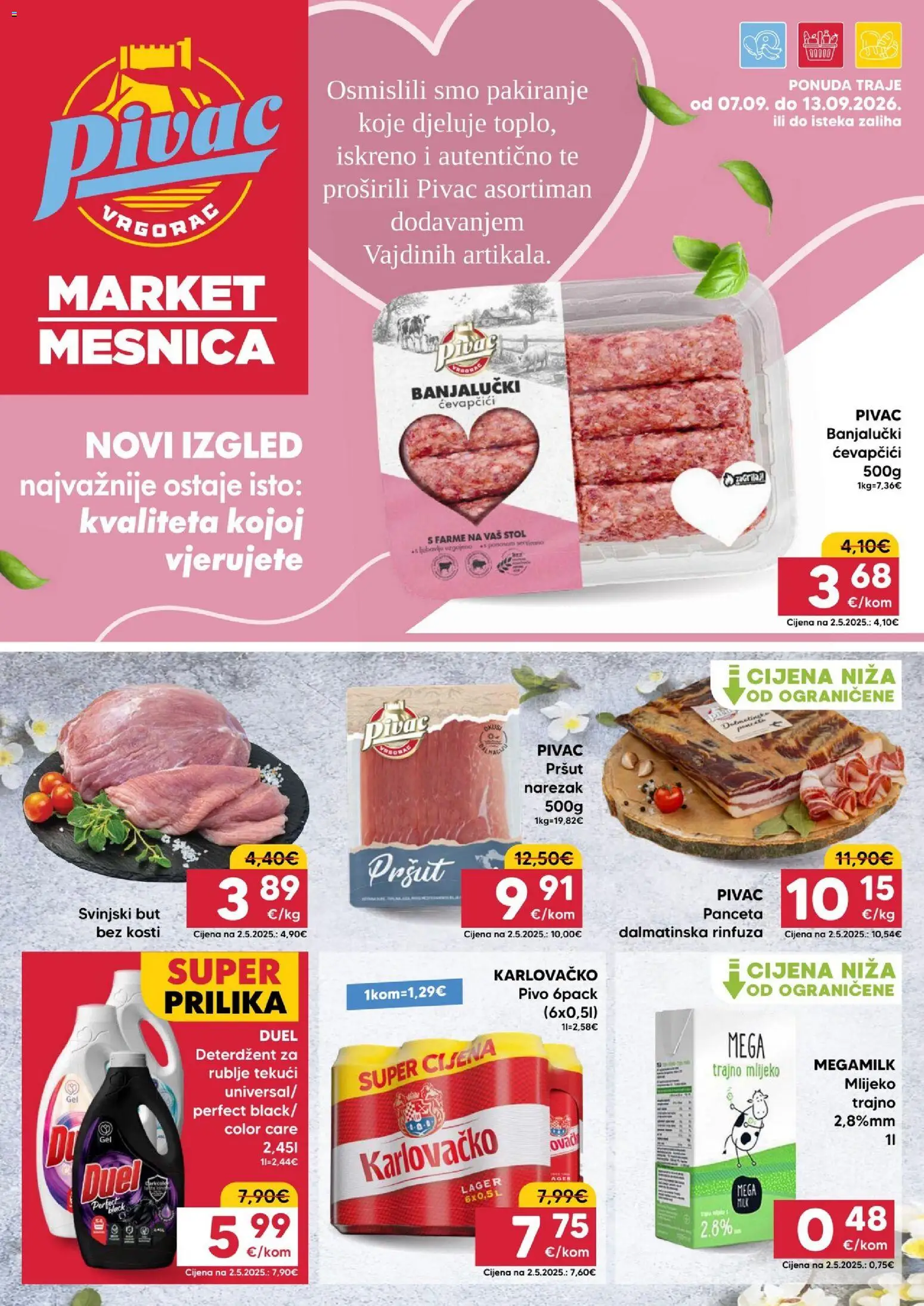 Pivac katalog | vrijedi od 07.09.2026 | Stranica: 1 | Proizvodi: Karlovačko, Pršut, Lager, Panceta