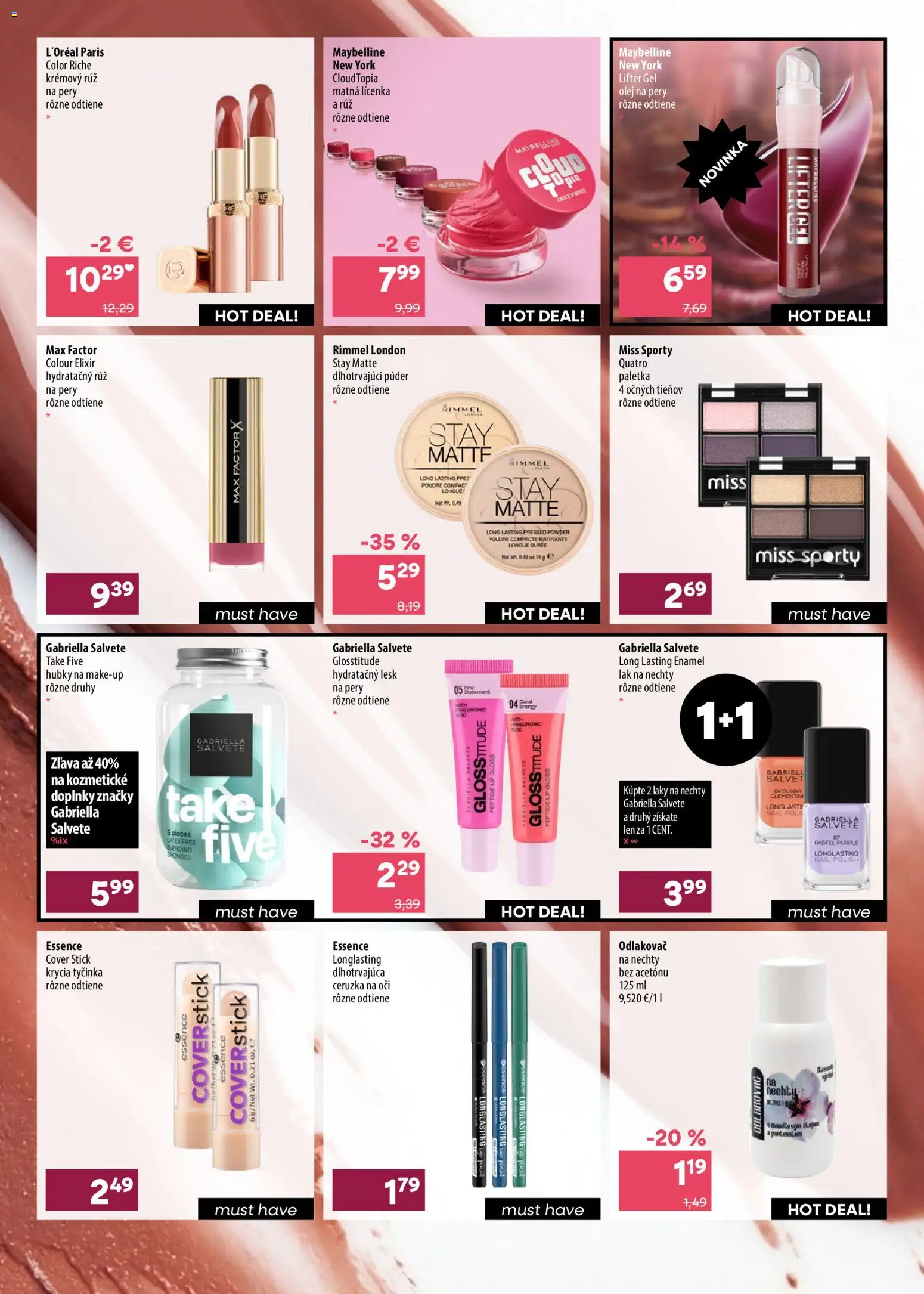 Nové 101 drogerie akcie – leták je platný od 05.08.2026 | Strana: 2 | Produkty: Púder, Lícenka, Ceruzka na oči, Ceruzka