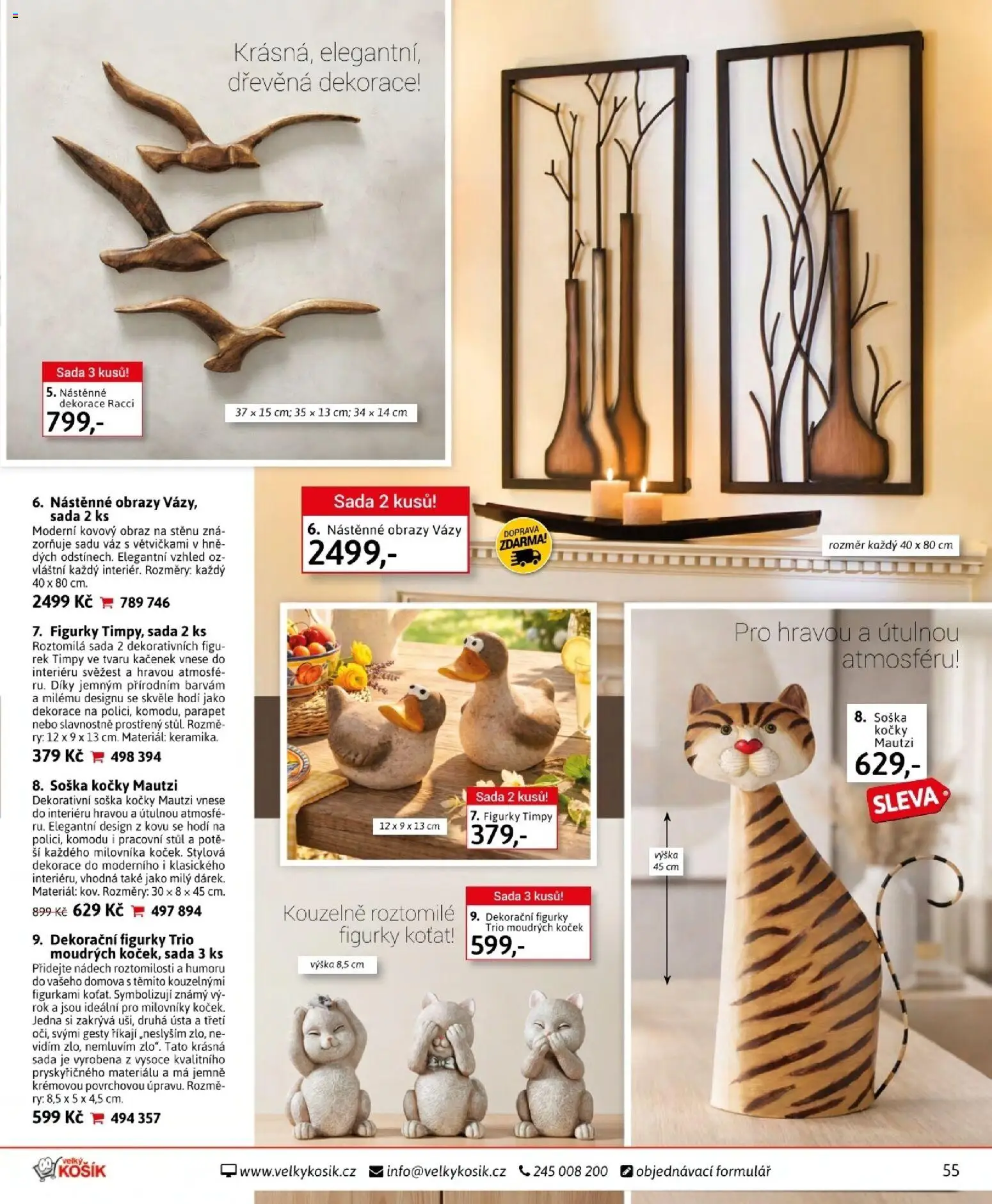 Velký Košík katalog srpen 2026 od 01.08.2026 | Strana: 55 | Produkty: Košík, Obrazy, Soška, Pracovní stůl