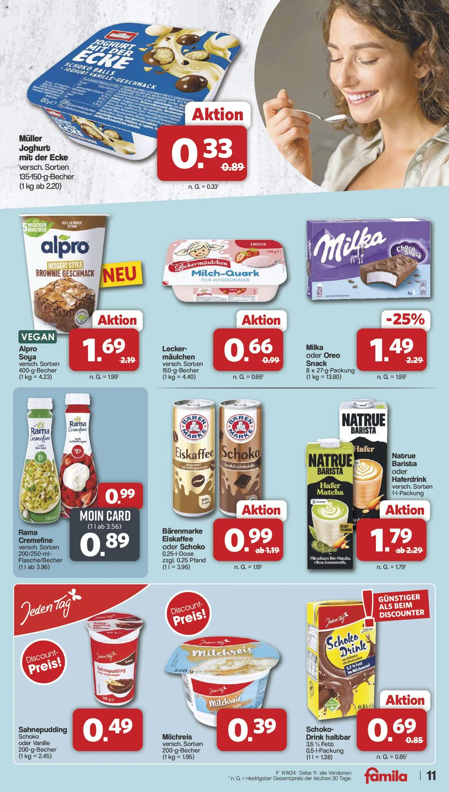 Famila Nordwest Prospekt – gültig ab 08.06.2026 | Seite: 11 | Produkte: Rama, Pudding, Haferdrink, Alpro
