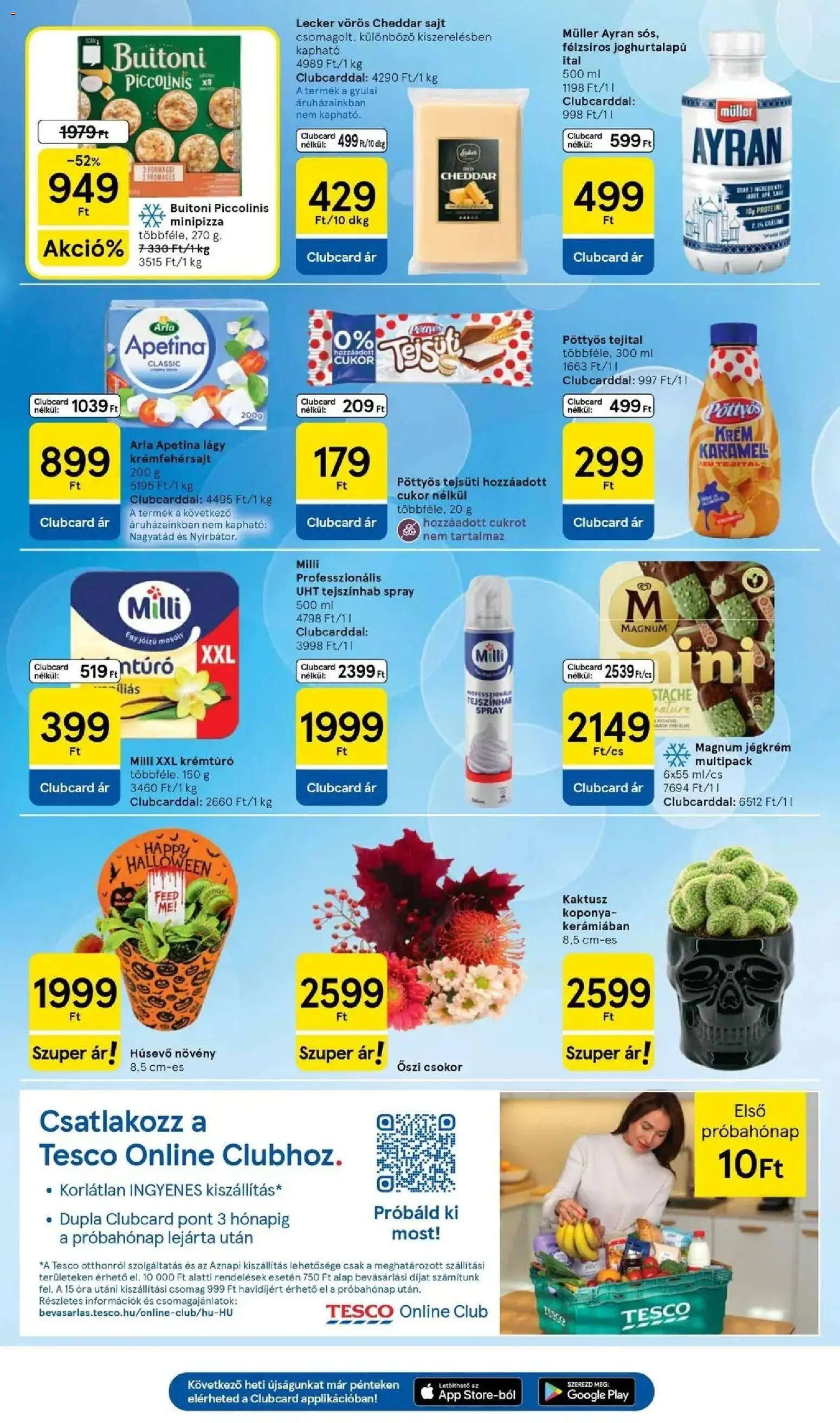 Tesco akciós ujság - amely érvényes a következő dátumtól: 2026.10.01. | Oldal: 5 | Termékek: Magnum, Müller, Pöttyös, Kaktusz