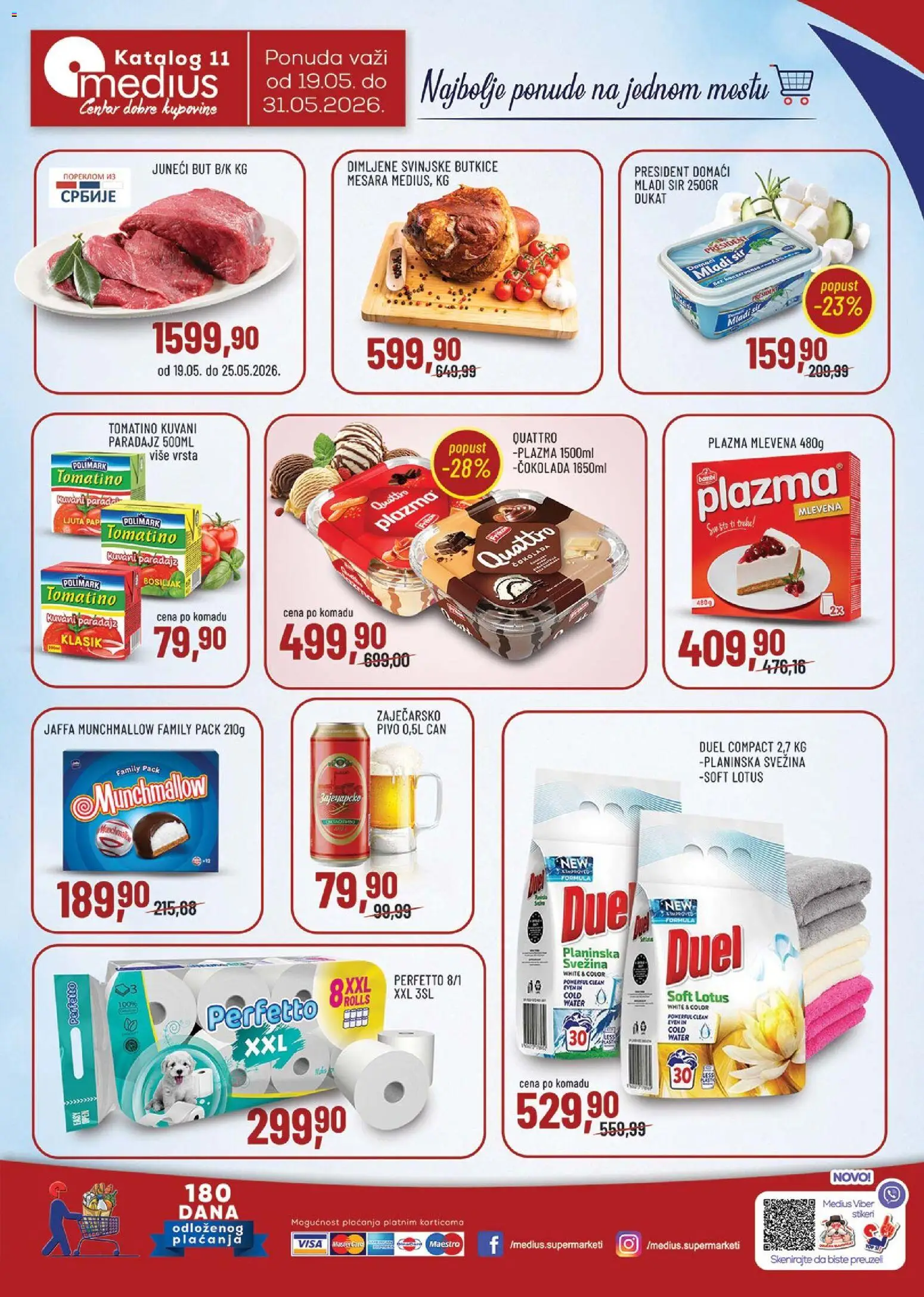Medius katalog - važi od 19.05.2026 | Strana: 1 | Proizvode: Sir, Čokolada, Pivo, Paradajz