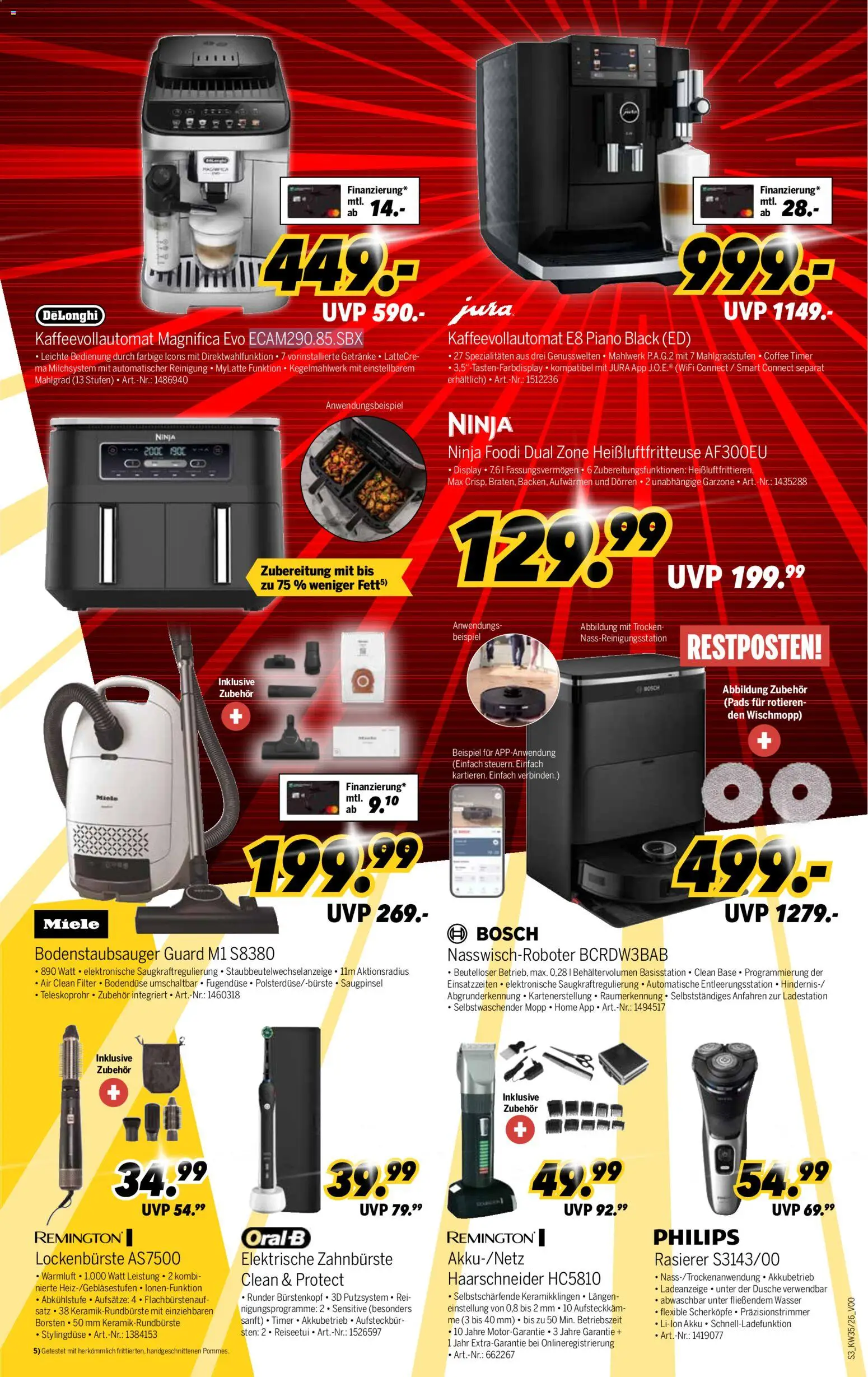 Medimax Prospekt – gültig ab 22.08.2026 | Seite: 3 | Produkte: Miele, Dusche, Kaffeevollautomat, Heißluftfritteuse