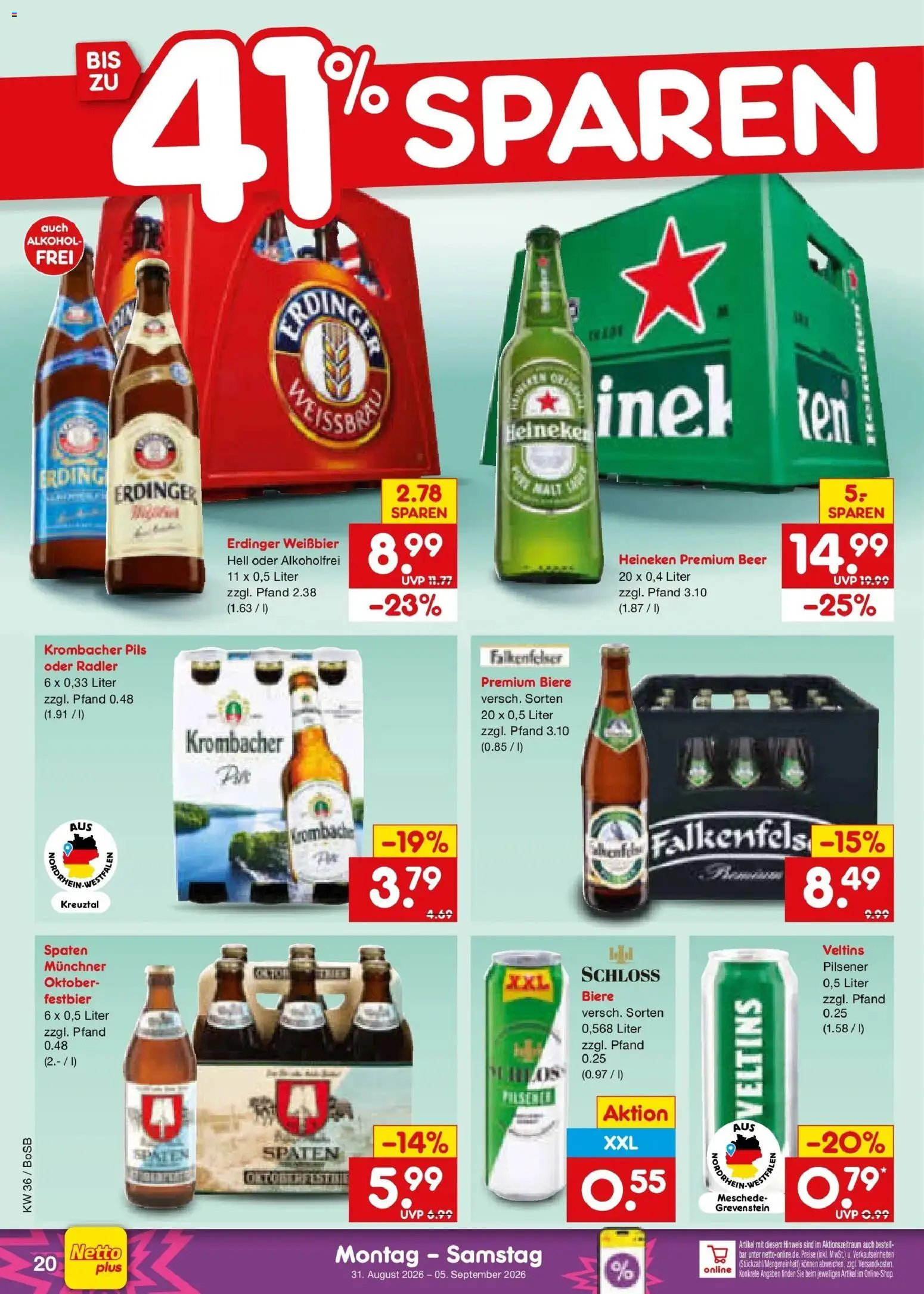 Netto Marken-Discount Prospekt Stadtlohn – gültig ab 31.08.2026 | Seite: 26 | Produkte: Erdinger, Pils, Radler, Weste