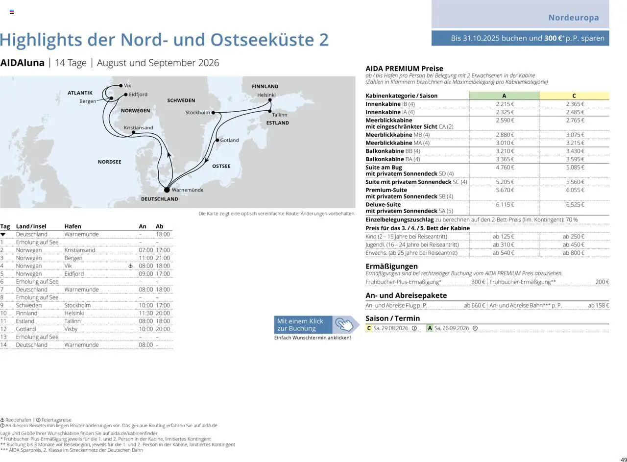 Aida Sommer 2026 – gültig ab 01.03.2026 | Seite: 49 | Produkte: Bett