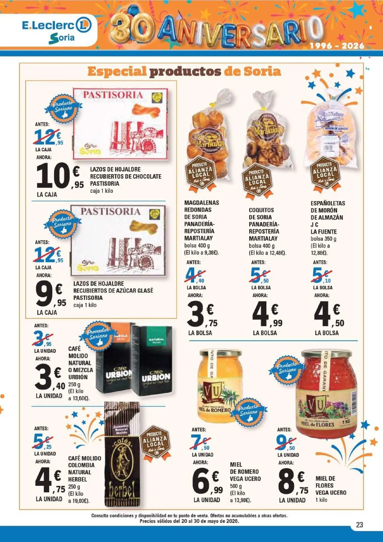 E.Leclerc Soria │ válido desde el 20.05.2026 | Página: 23 | Productos: Ψηφιακή κάμερα, Café molido, Magdalenas, Panadería