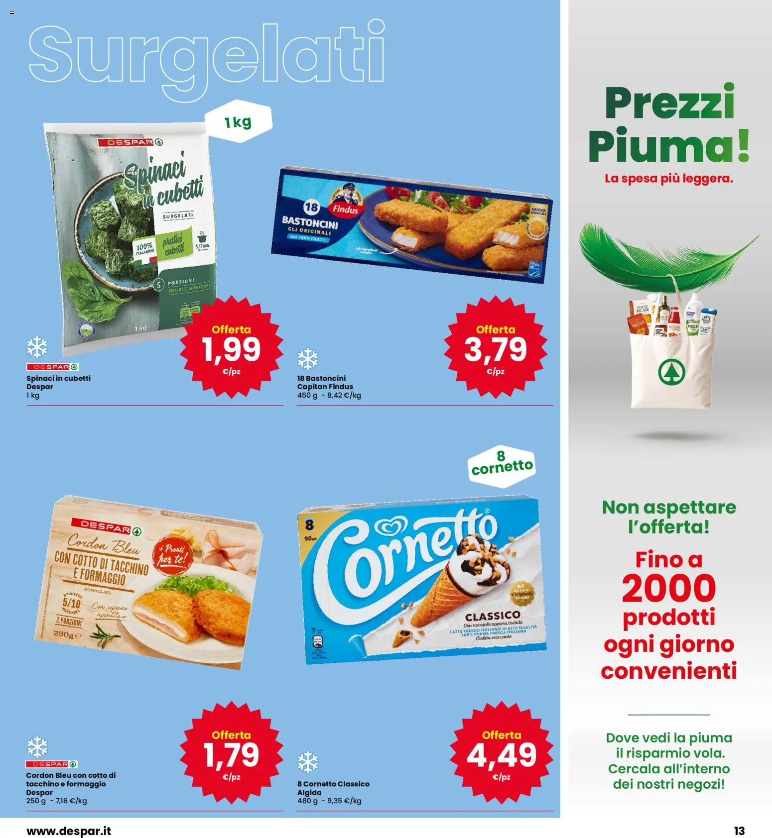 Volantino Eurospar del 22/10/2026 | Pagina: 13 | Prodotti: Panna, Formaggio, Nocciole, Cialda