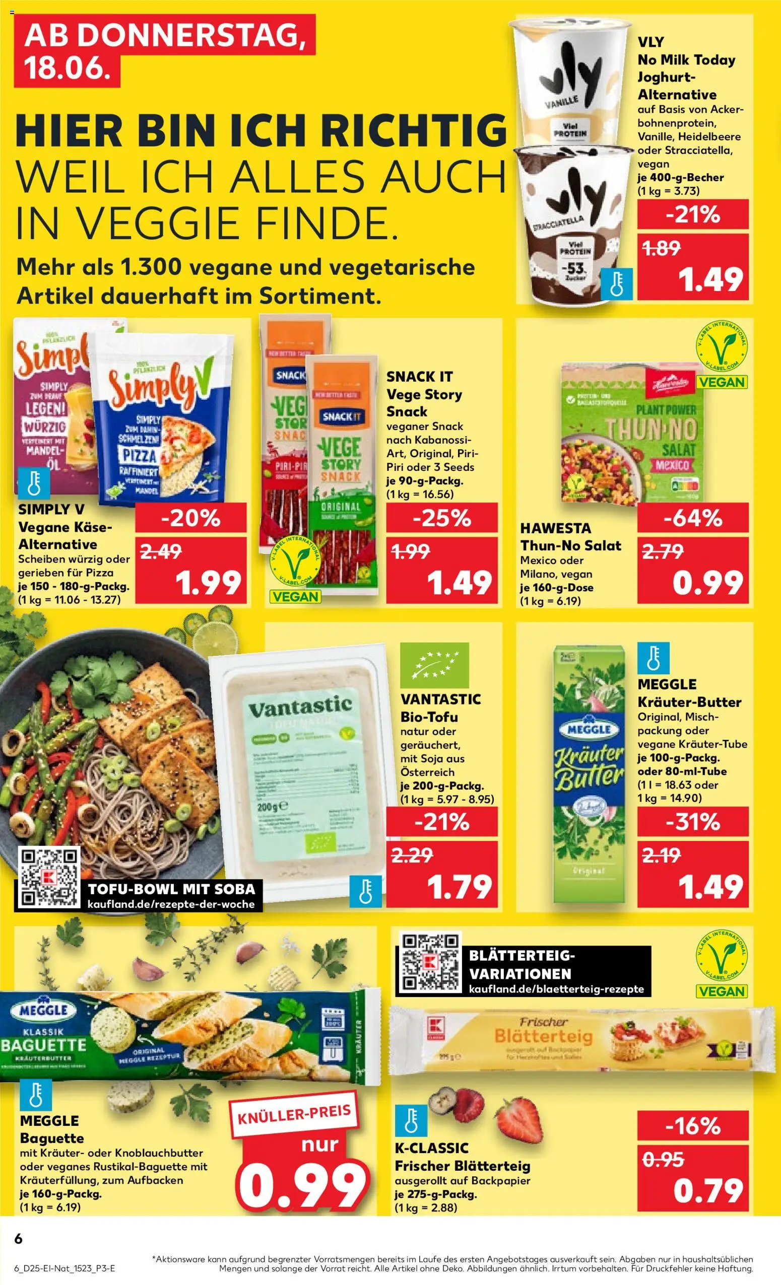 Kaufland Prospekt Leipzig – gültig ab 18.06.2026 | Seite: 6 | Produkte: Käse, Kräuterbutter, Pizza, Salat