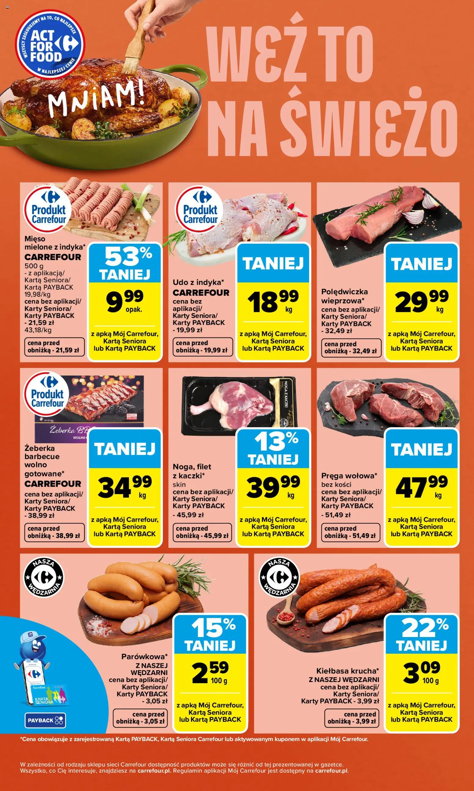 Carrefour gazetka - Weź to na świeżo od 04.05.2026 | Strona: 3 | Produkty: Karta, Mięso, Mięso mielone, Noga z kaczki