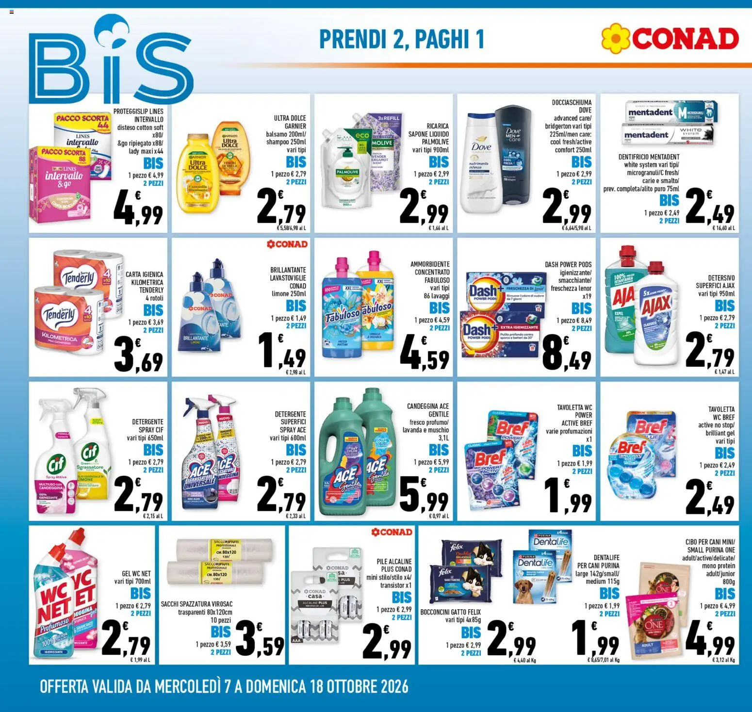 Volantino Conad del 07/10/2026 | Pagina: 4 | Prodotti: Pile, Sgrassatore, Limone, Lavanda
