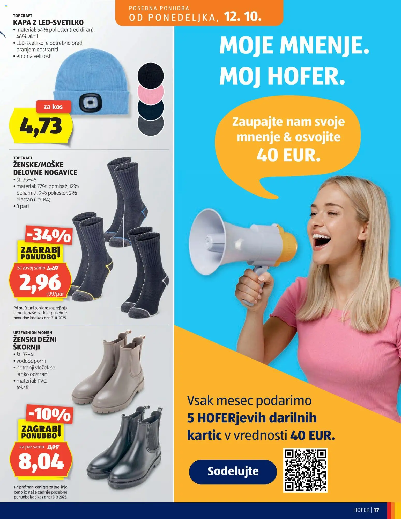 Hofer SI katalog | vrijedi od 07.10.2026 | Stranica: 17 | Proizvodi: Zavoj, Kapa