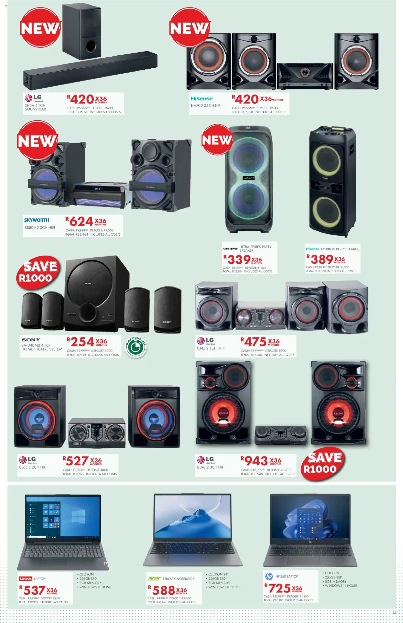 New Beares catalogue – valid from 05/10/2026 | Page: 23 | Products: Notebook, Speaker, Laptop, Home theatre system