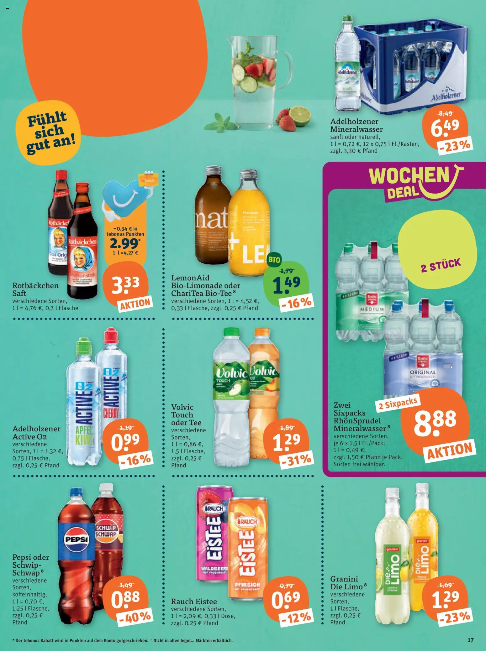 Tegut Prospekt – gültig ab 20.07.2026 | Seite: 19 | Produkte: Adelholzener, Mineralwasser, Granini, Tee