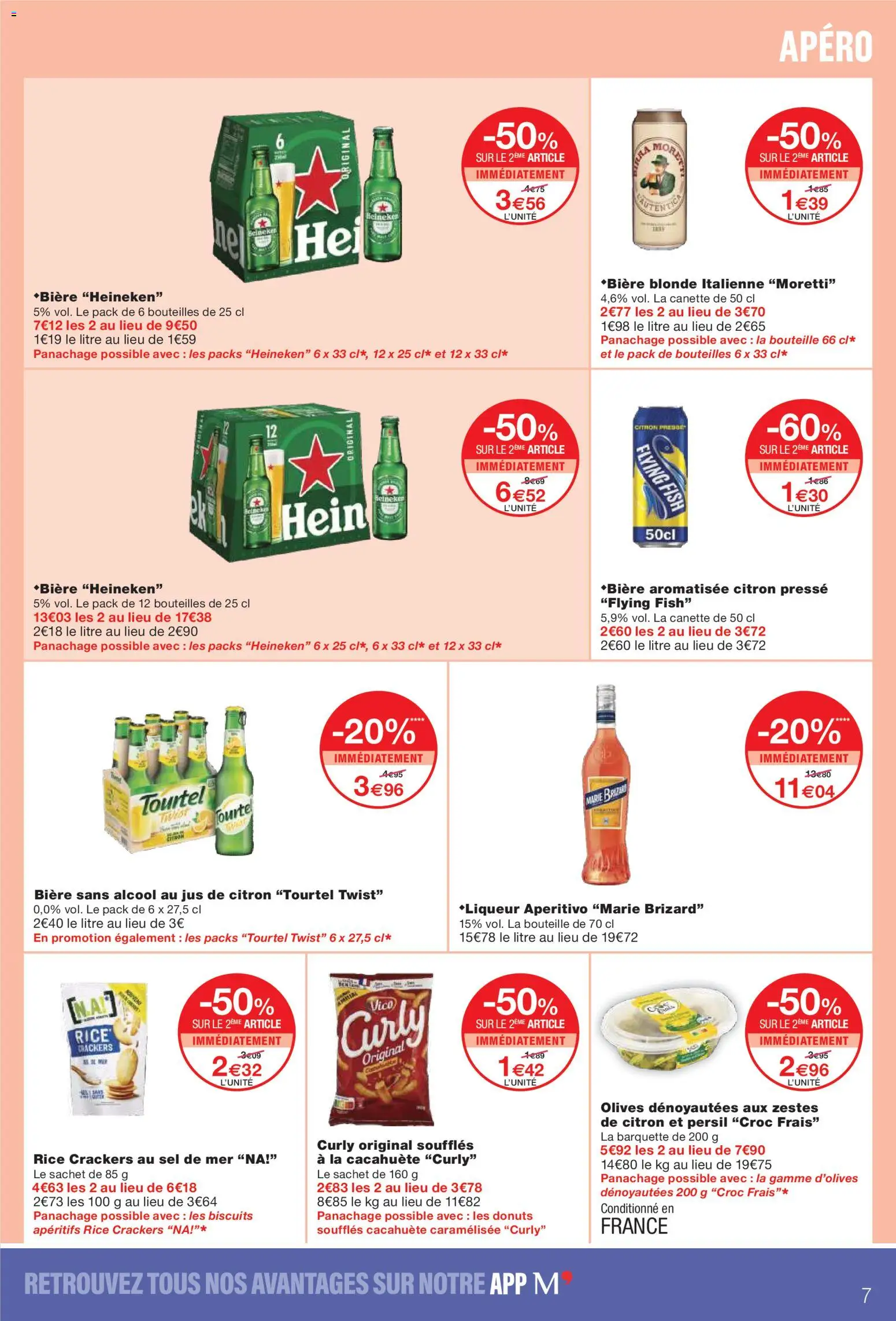 {H1} | Page: 7 | Produits: Olives, Crackers, Bière, Biscuits
