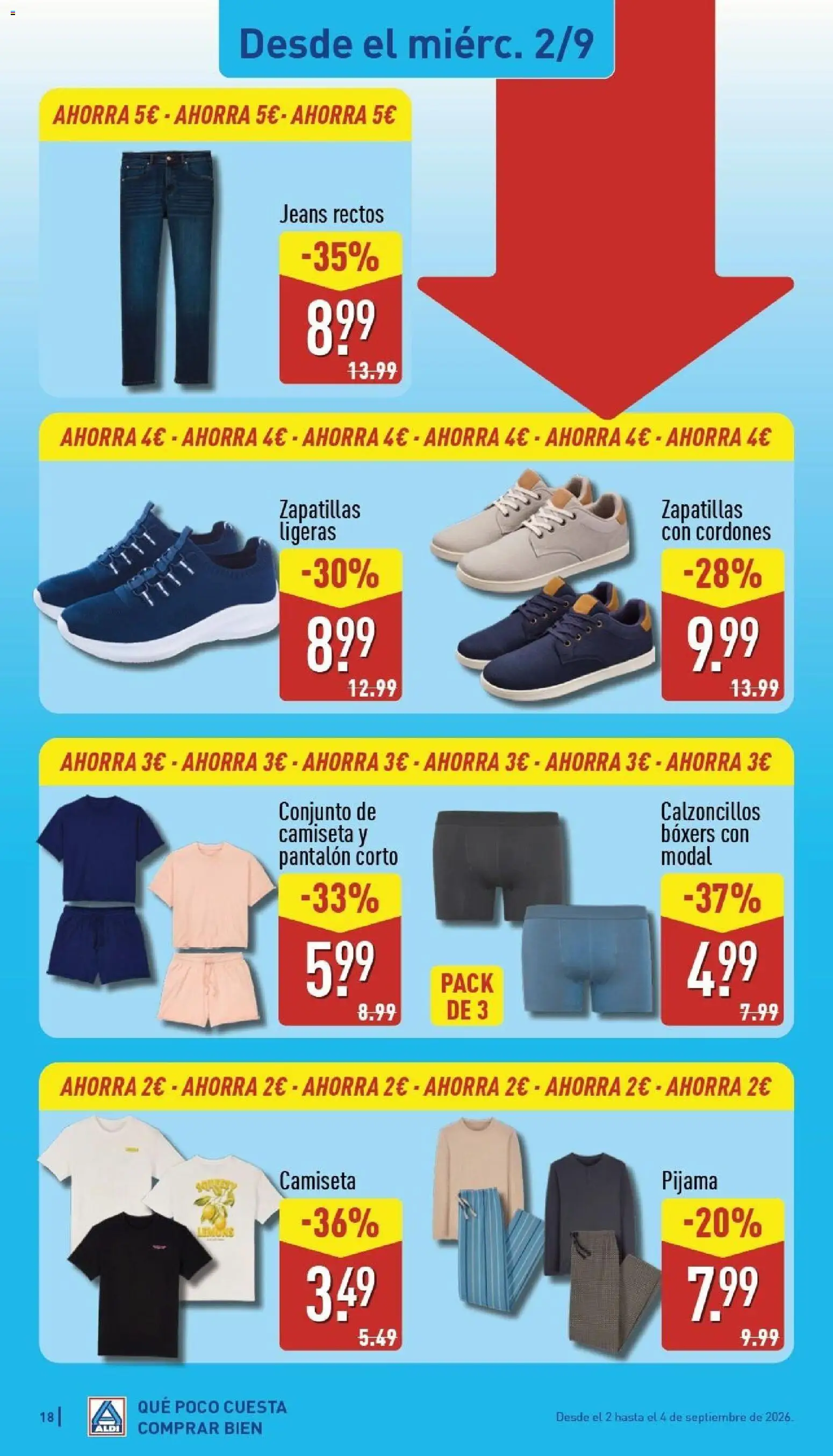 Aldi folleto Canarias │ válido desde el 31/08/2026 | Página: 18 | Productos: Pijama, Boxers, Zapatillas, Pantalón corto