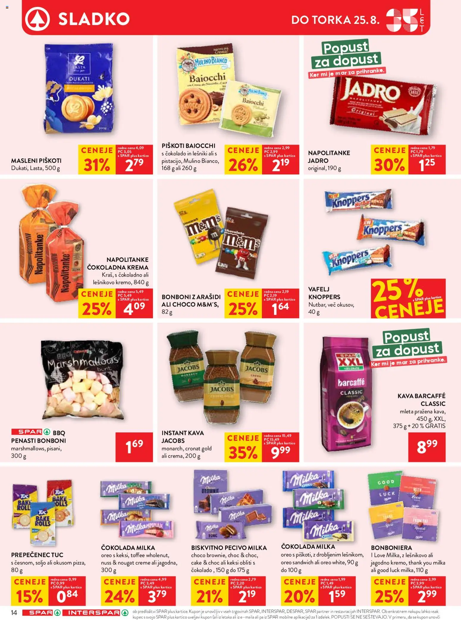 Novi Spar katalog ponudbe – veljaven od 19.08.2026 | Stran: 26 | Izdelki: Arašidi, Instant kava, Krema, Bonboniera