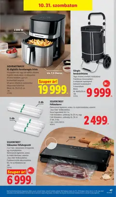Lidl akciós újság - amely érvényes a következő dátumtól: 2026.10.29. | Oldal: 47