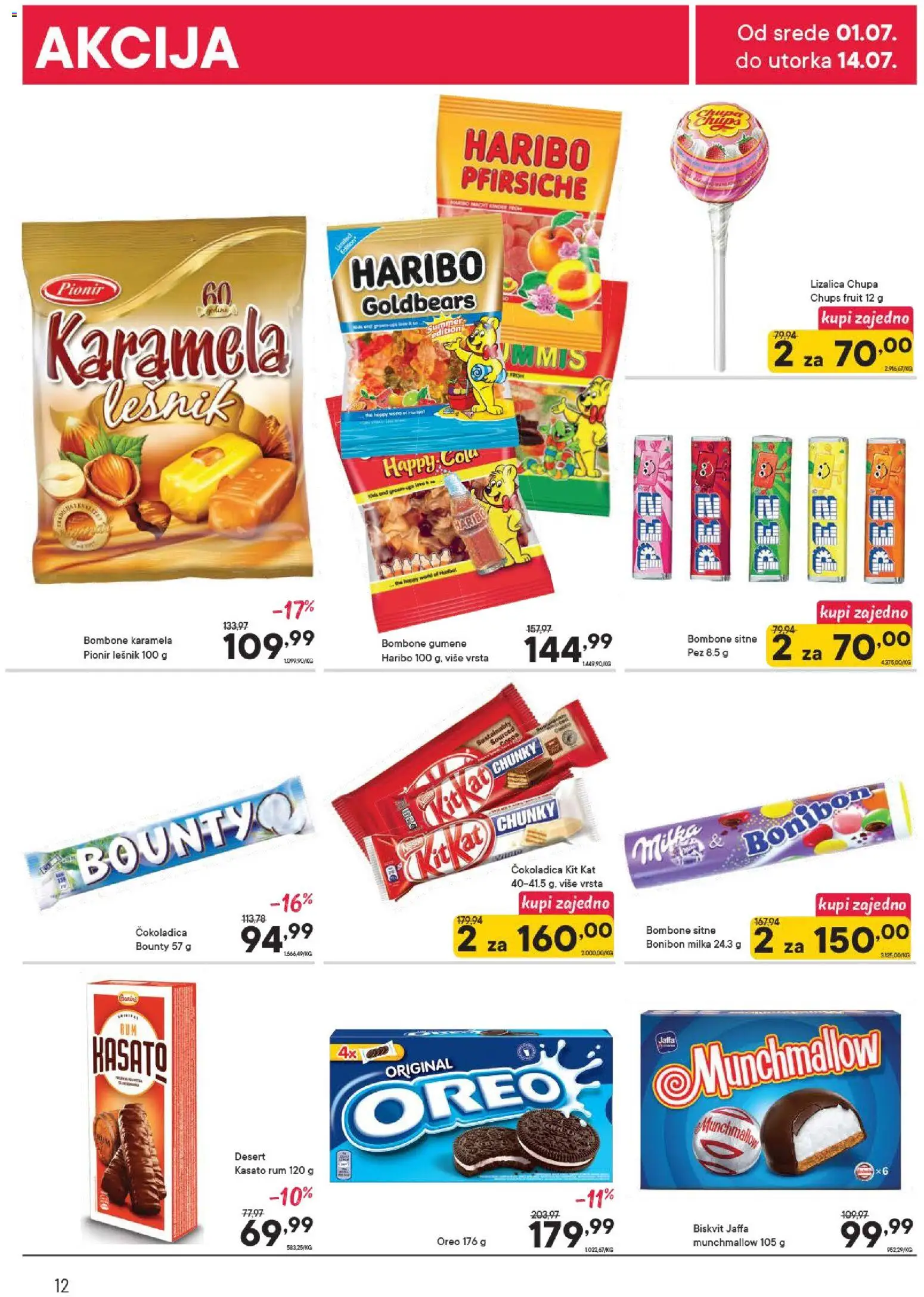 PerSu katalog - važi od 01.07.2026 | Strana: 12 | Proizvode: Milka, Munchmallow, Oreo, Lizalica