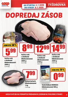 COOP Jednota leták platný od 02.07.2026 | Strana: 8 | Produkty: Kačica, Lístkové cesto